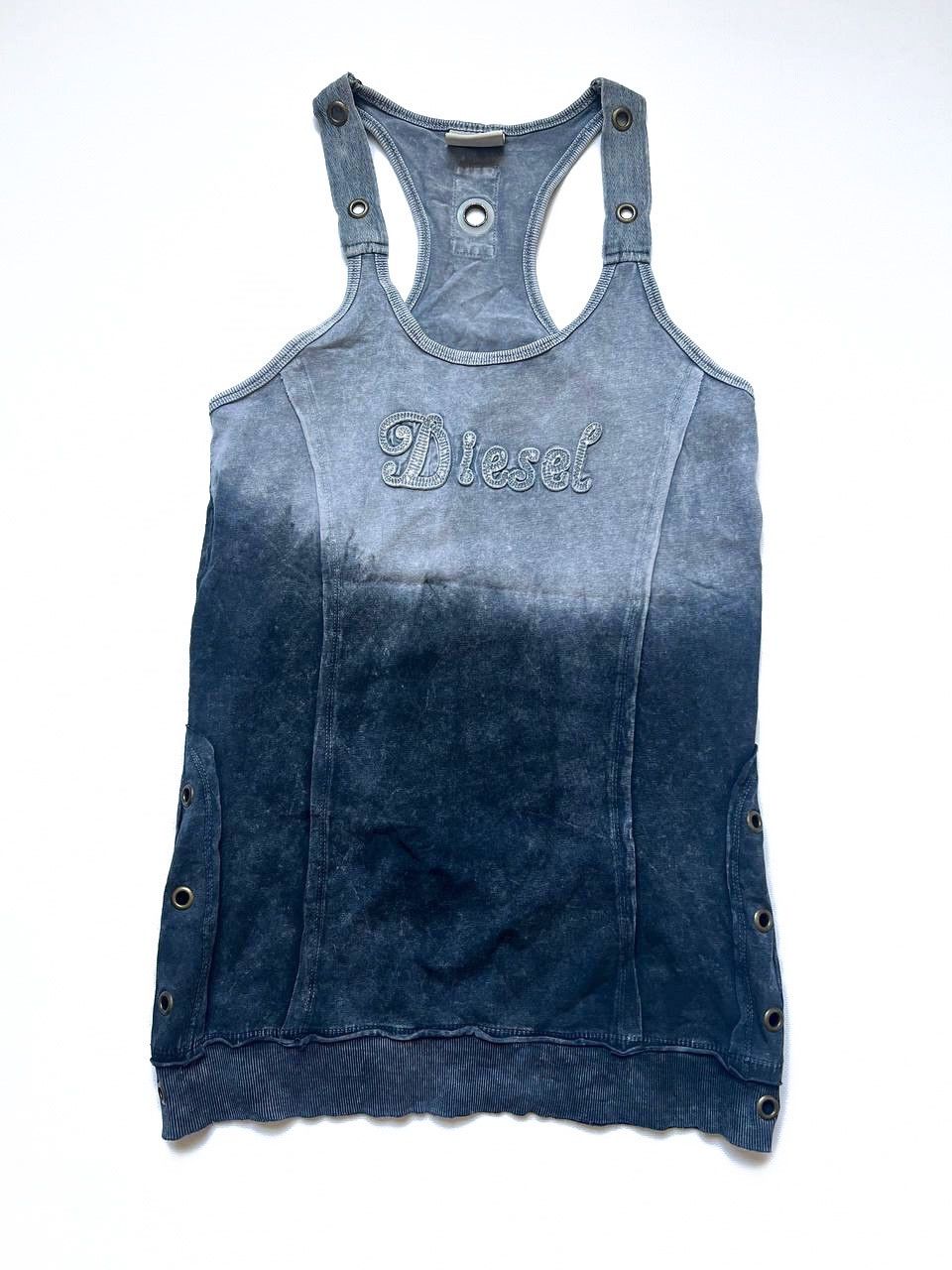 Diesel Diesel washed logo tank top tie dye shirt dress y2k Size L / US 10 / IT 46 - 1 Thumbnail