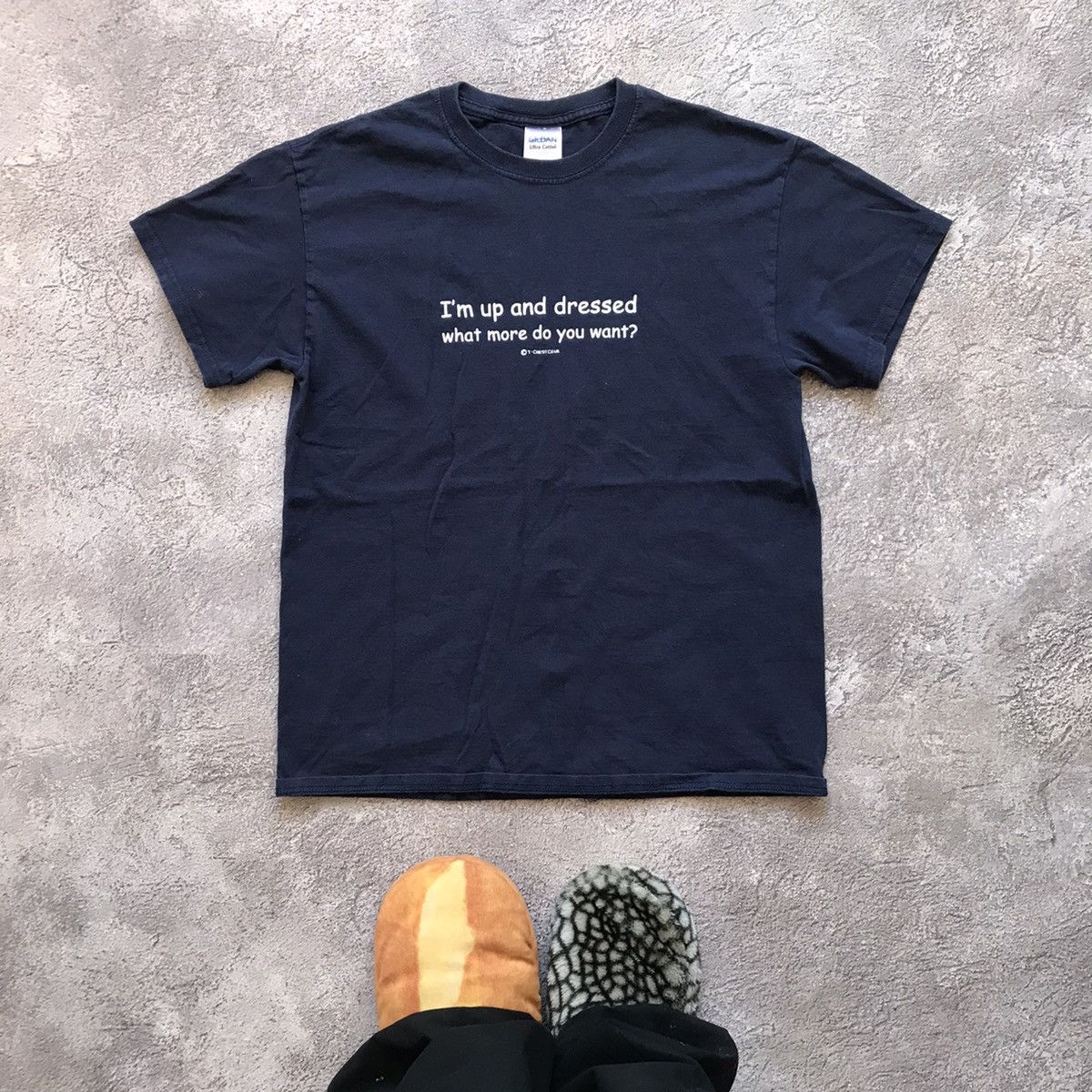 Vintage Vintage Y2K Graphic Tee I'm Up And Dressed Streetwear Slim M Size US M / EU 48-50 / 2 - 1 Thumbnail