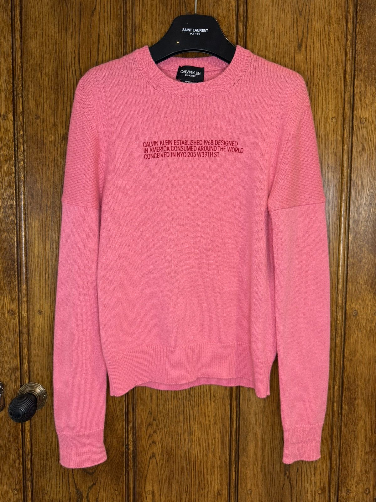 Calvin Klein 205W39NYC SS18 Calvin Klein 205w39nyc Logo pink cashmere sweater raf Size US XS / EU 42 / 0 - 1 Thumbnail