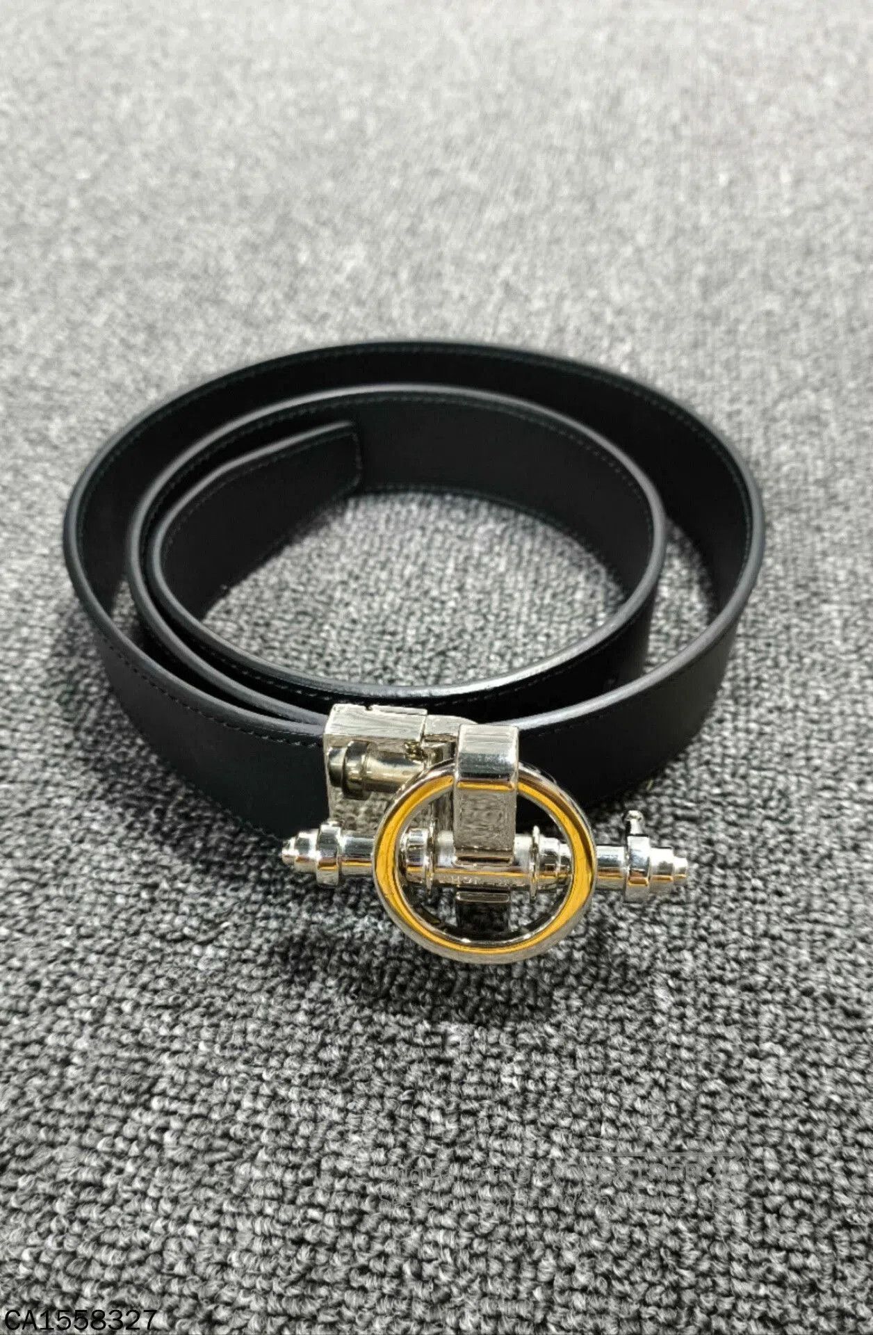 Givenchy GIVENCHY Black Belt with Silver Buckle. Size ONE SIZE - 1 Thumbnail