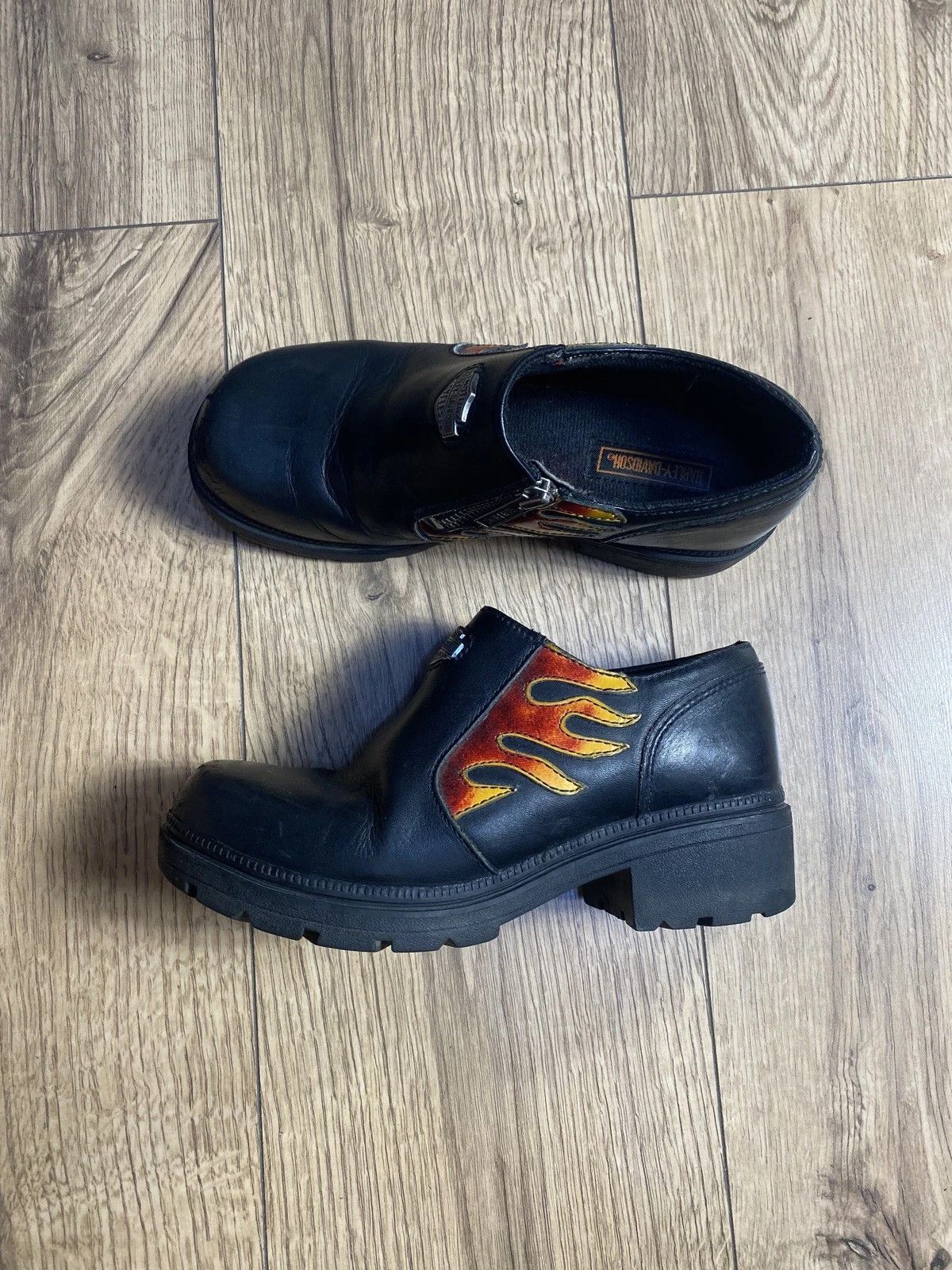 Harley Davidson Harley-Davidson Women’s Leather Flame Boots Size 37 Size US 6.5 / IT 36.5 - 2 Thumbnail