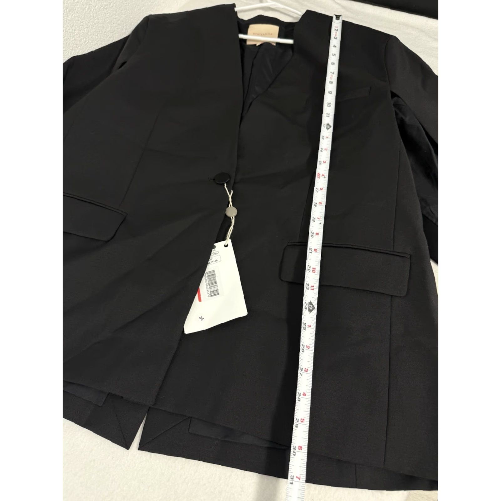 ROKSANDA Roksanda Blazer Sport Coat Womens 14 UK 18 Black Wool Blend Open Sleeves 3/4 Lined Wool Blend Black 14 Womens Blazer Sports Occasion 90s Style Womens Size XL / US 12-14 / IT 48-50 - 2 Thumbnail