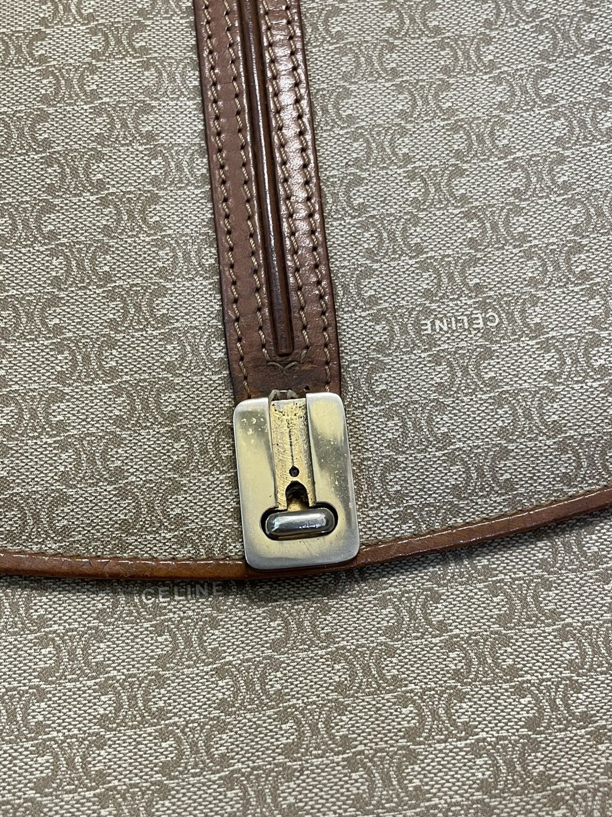 Celine Vintage Celine Macadam Blason Leather Shoulder Bag (M06) Size ONE SIZE - 5 Thumbnail