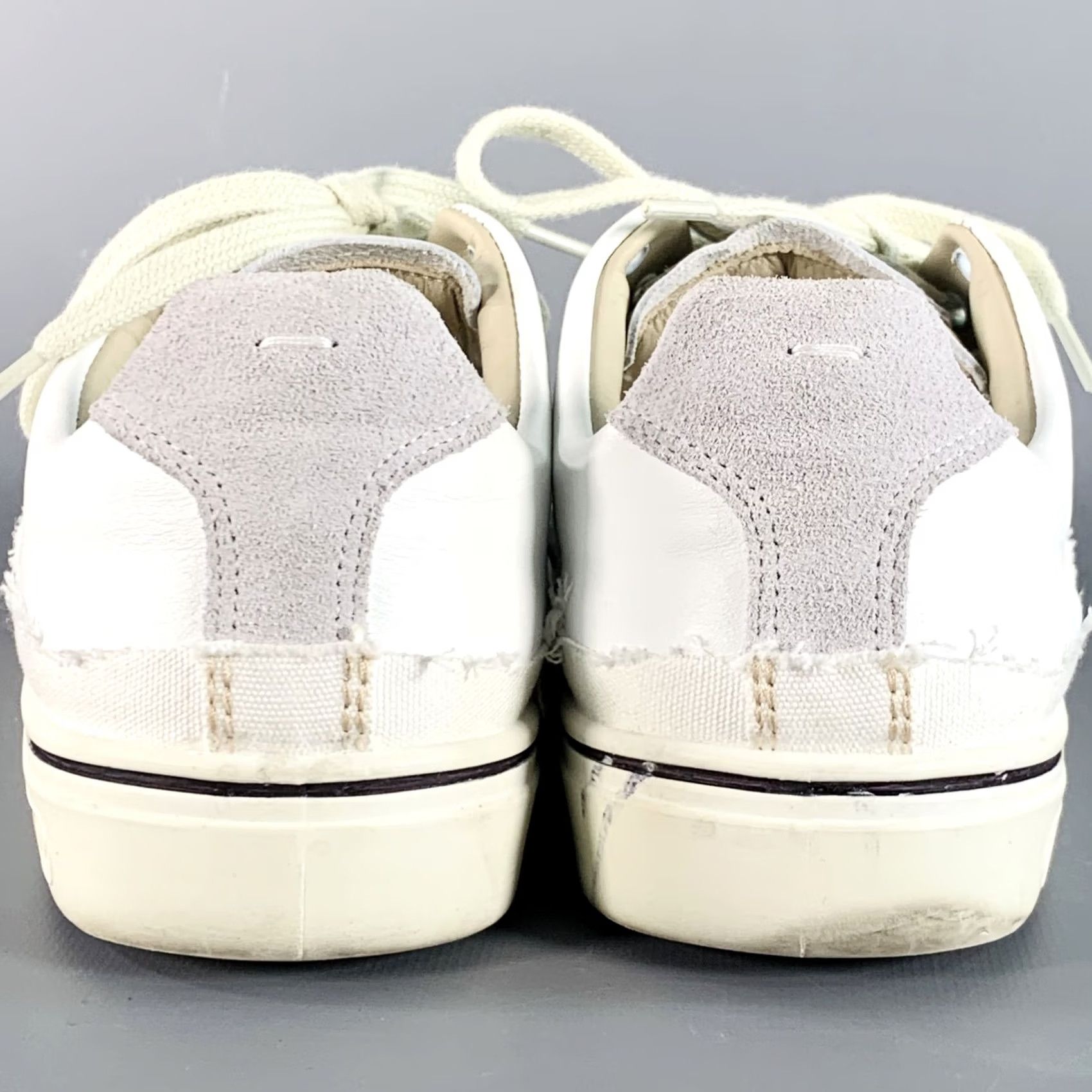 Maison Margiela MAISON MARGIELA Sneakers Size 5 White Leather Canvas Distressed Casual Men Size US 5 / EU 37 - 3 Thumbnail
