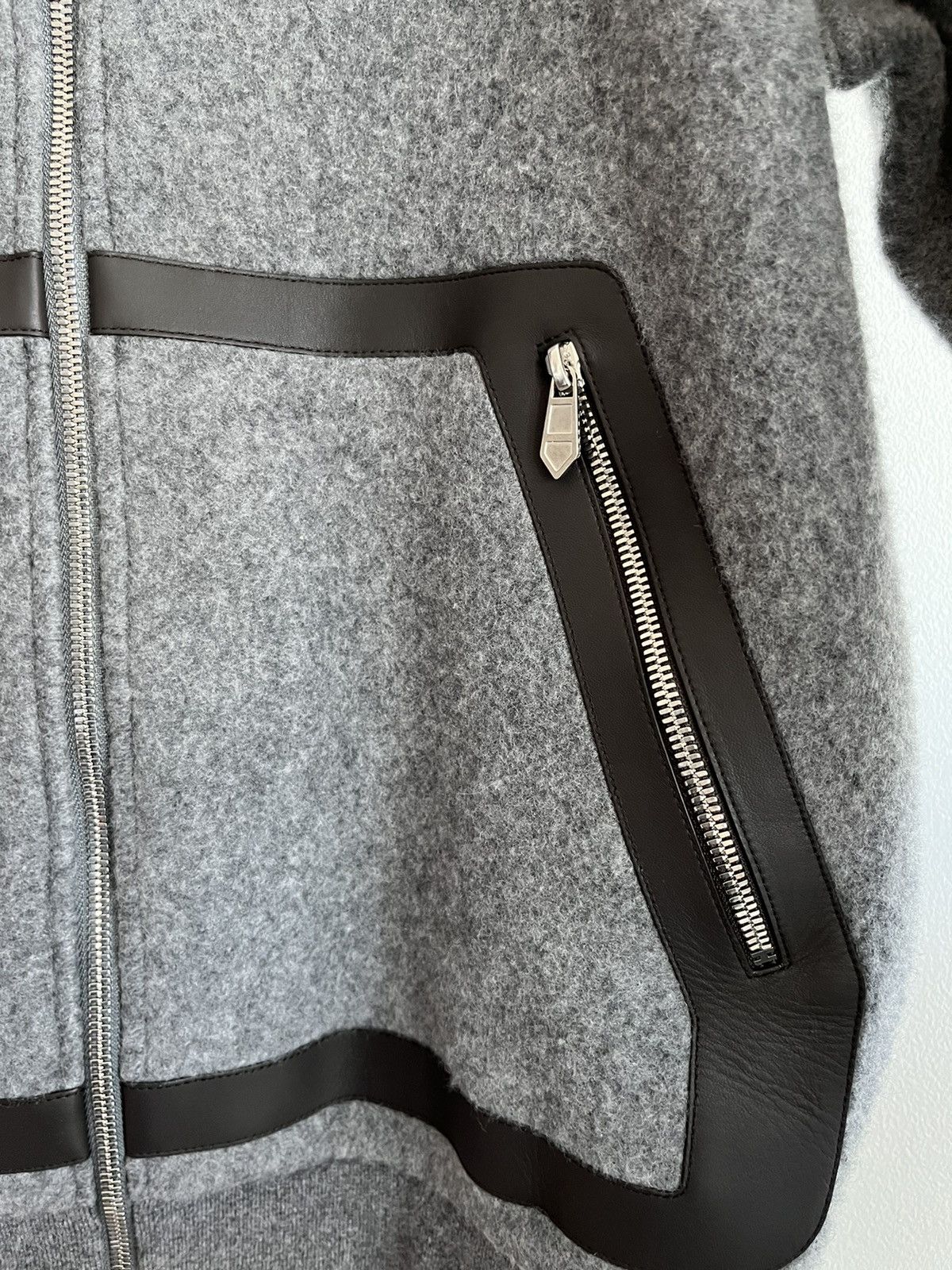 Hermes $5k Super Runway Leather Cashmere Hooded Sweater