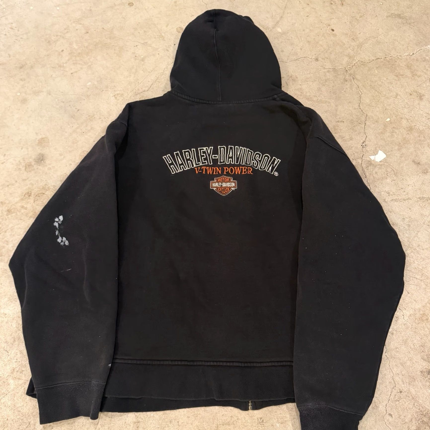 Harley Davidson Harley-Davidson Full Zip Jacket Sweatshirt Mens 3XL Distressed Black Cotton 3-in-1 Jacket Mens Size US XXL / EU 58 / 5 - 2 Thumbnail