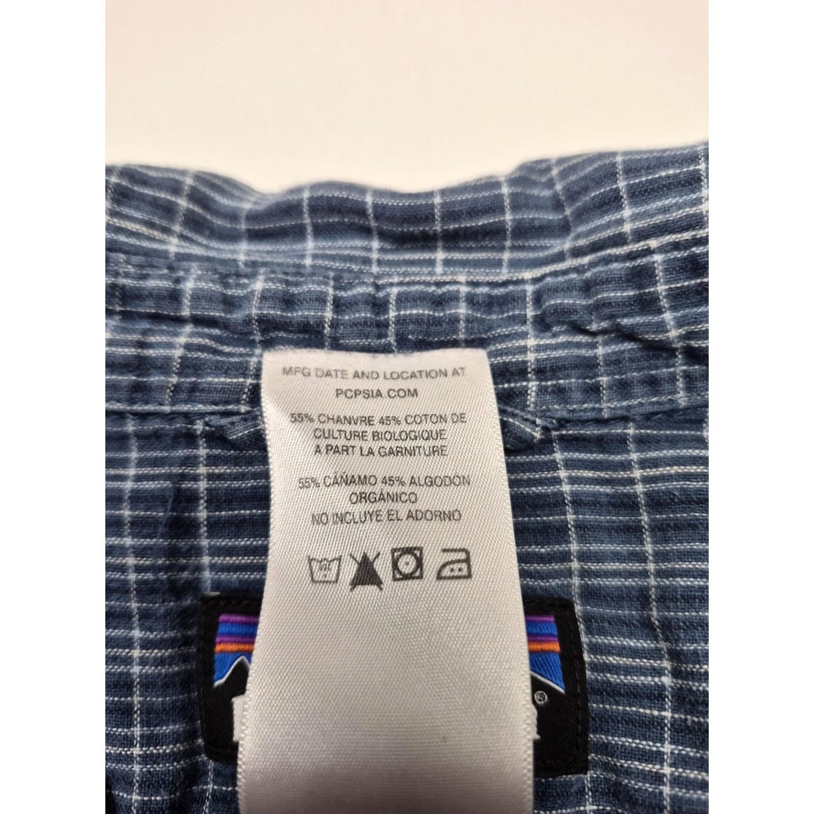 Patagonia Patagonia Back Step Shirt Mens XL Blue Check Short Sleeve Hemp Cotton Button Up Size US XL / EU 56 / 4 - 6 Thumbnail