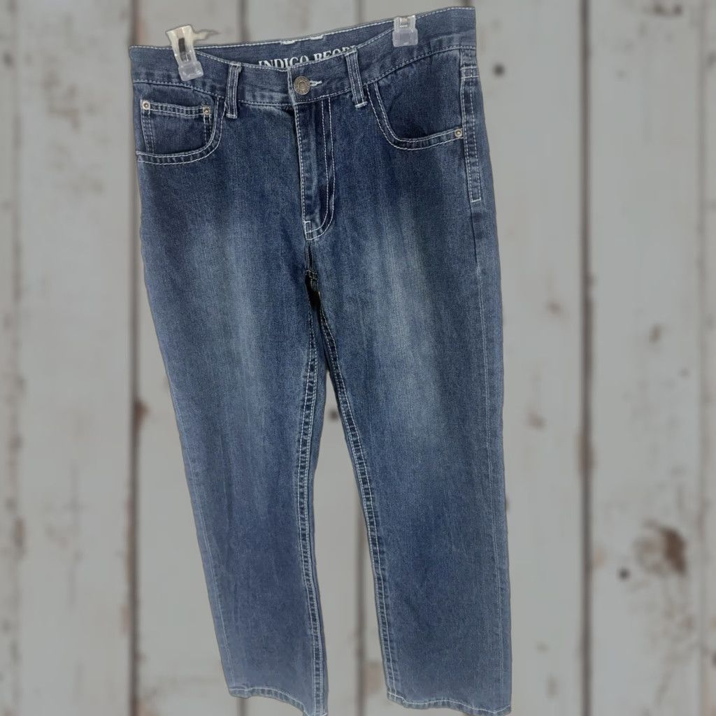 Vintage Indigo People Jeans Men’s Size 34x32 Denim 5-Pocket Straight Mid Rise Button Zip Regular Size US 34 / EU 50 - 1 Thumbnail