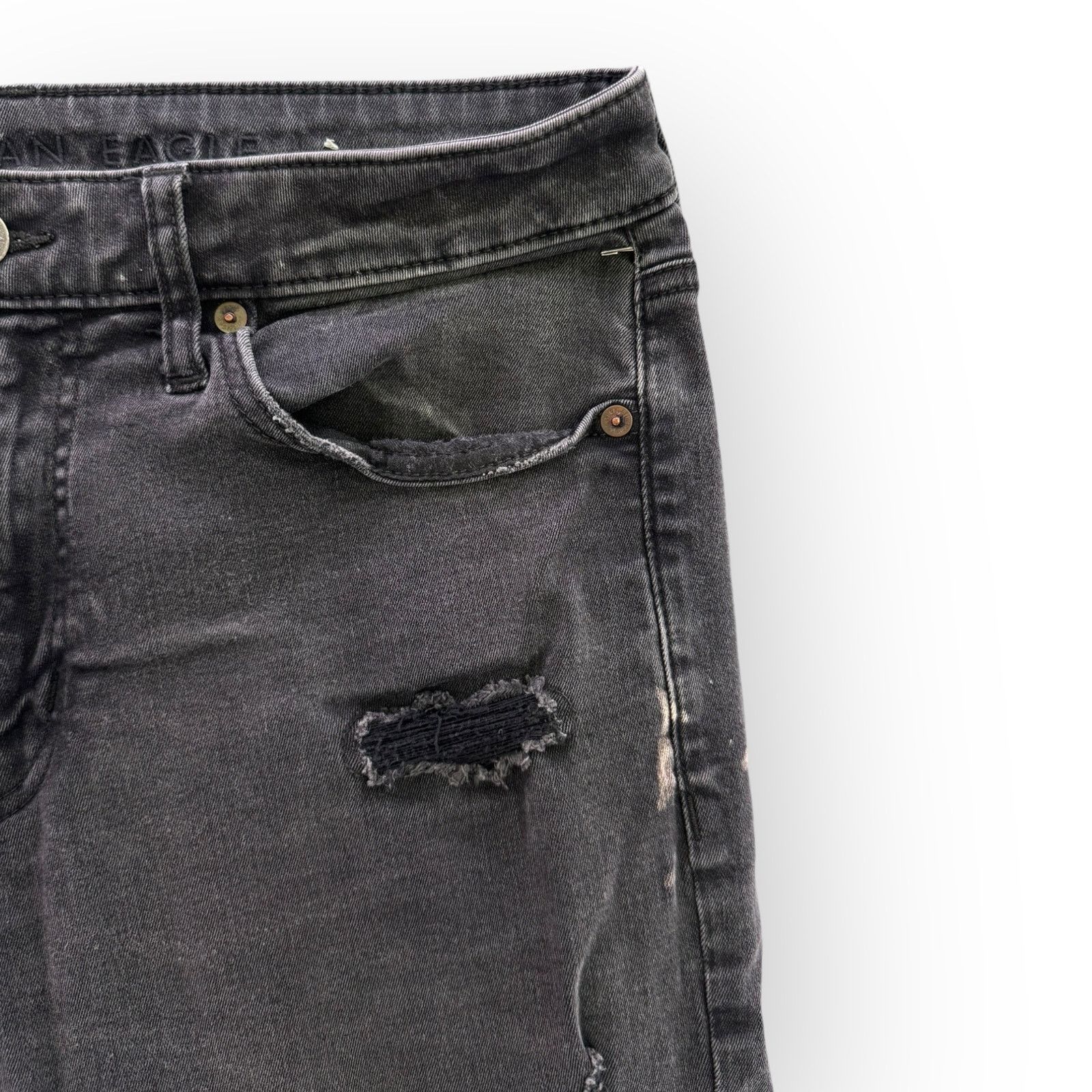 American Eagle Outfitters American Eagle Slim Straight Jeans Men's 31x32 Black Size US 31 - 5 Thumbnail