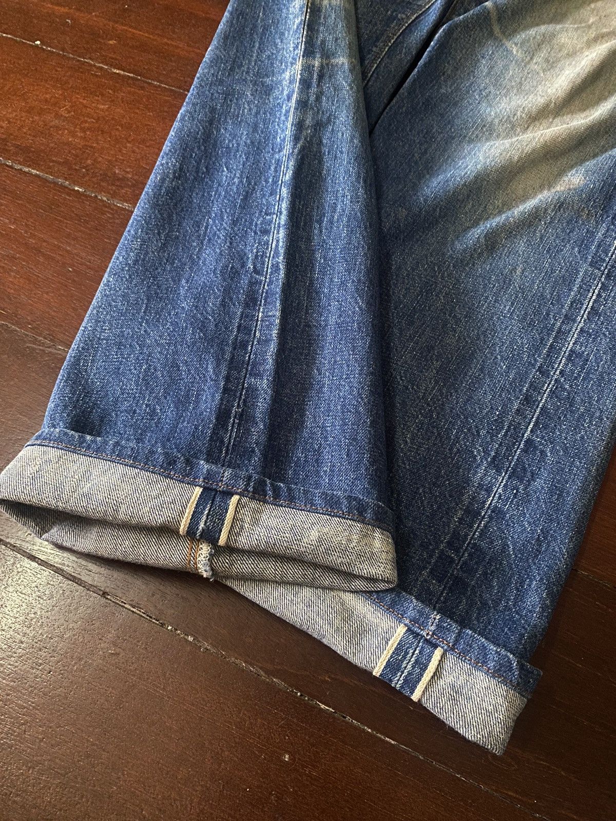 Japanese Brand FIRE 🔥 Warehouse DOUBBLE WORKS Selvedge SPLATTED COLOUR Size US 35 - 17 Thumbnail