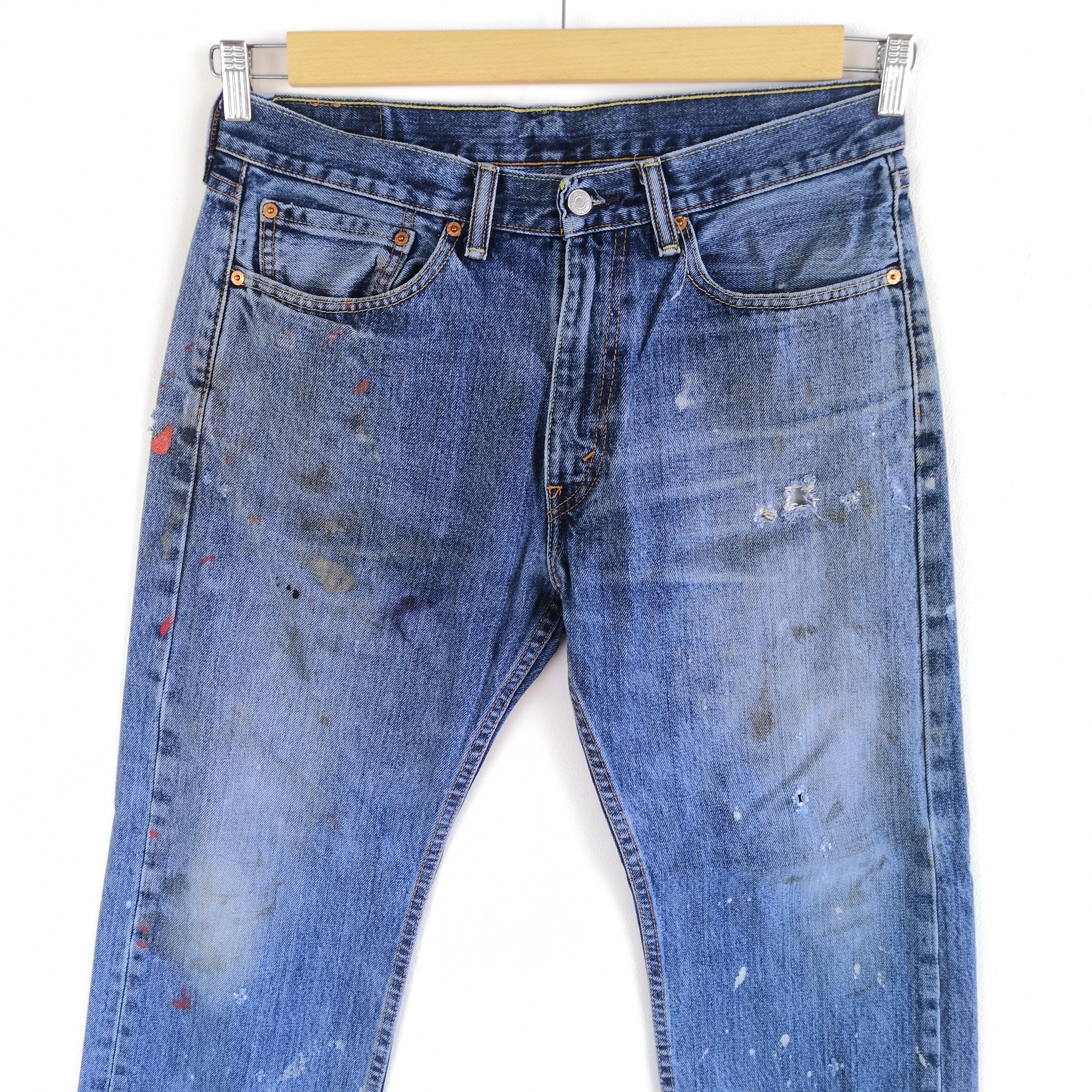 Levi's Vintage Levis 551 Distressed Jeans Levi's Stonewash Denim Size US 34 / EU 50 - 3 Thumbnail