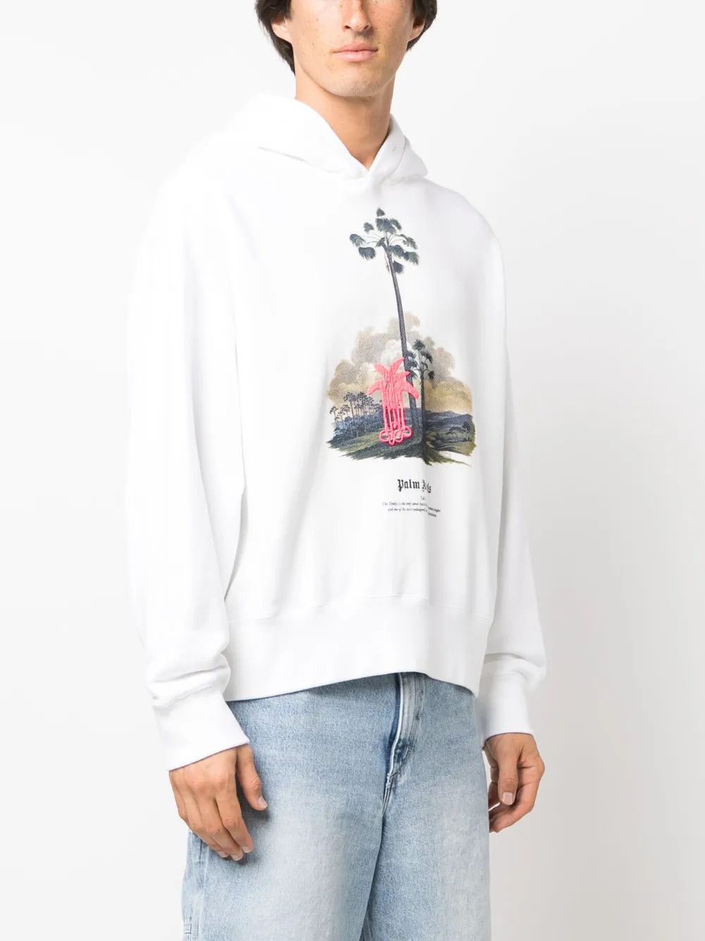 Palm Angels o1y0325 Logo Hoodie in White Size US XL / EU 56 / 4 - 3 Thumbnail