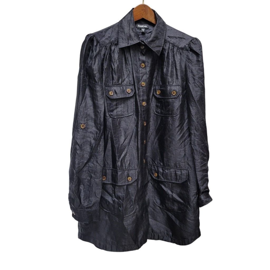 Bebe Bebe Roll Tab Shirt Dress Size Large Women's. Excellent Size L / US 10 / IT 46 - 12 Thumbnail
