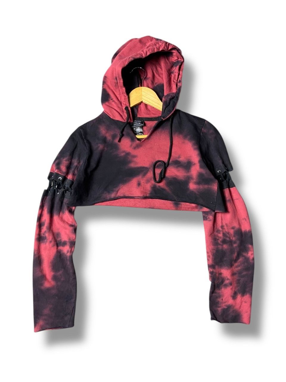 Japanese Brand Midnight Hour Tie Dye Crop Hoodie (162) Size XS / US 0-2 / IT 36-38 - 2 Thumbnail