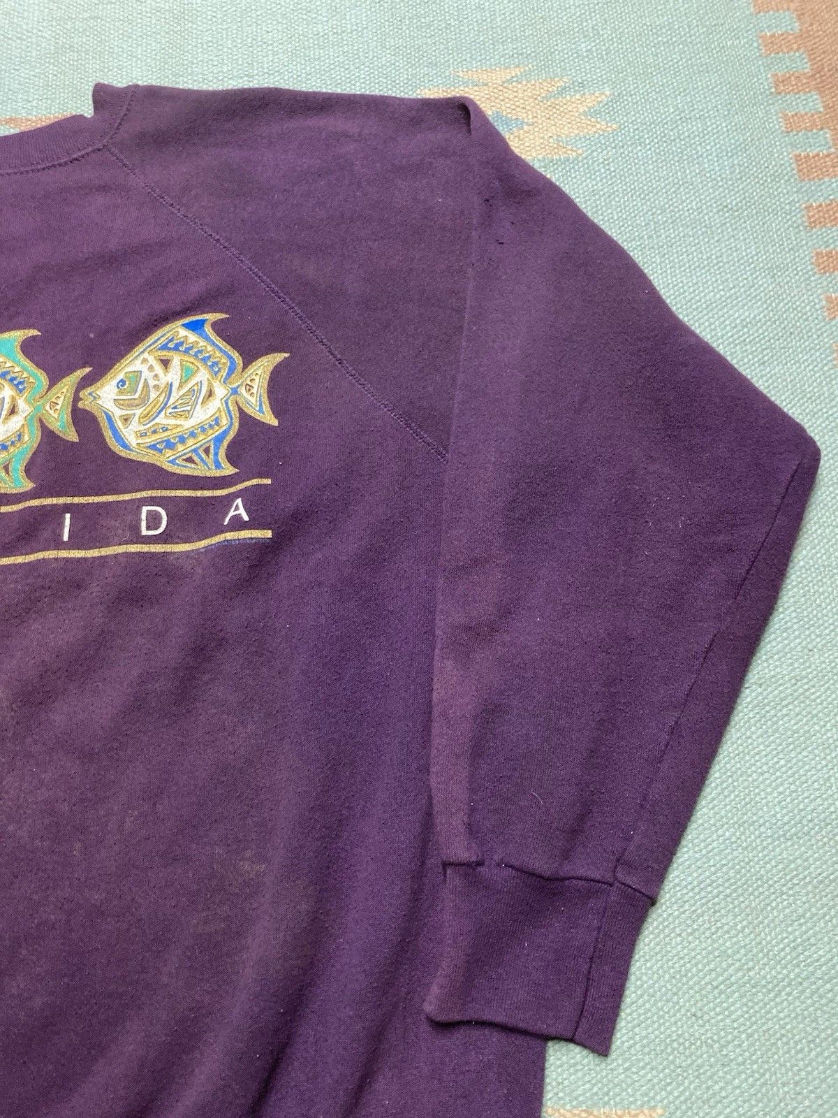 Vintage 80s crewneck sweatshirt florida fish beach aztec USA Large Size US L / EU 52-54 / 3 - 4 Thumbnail