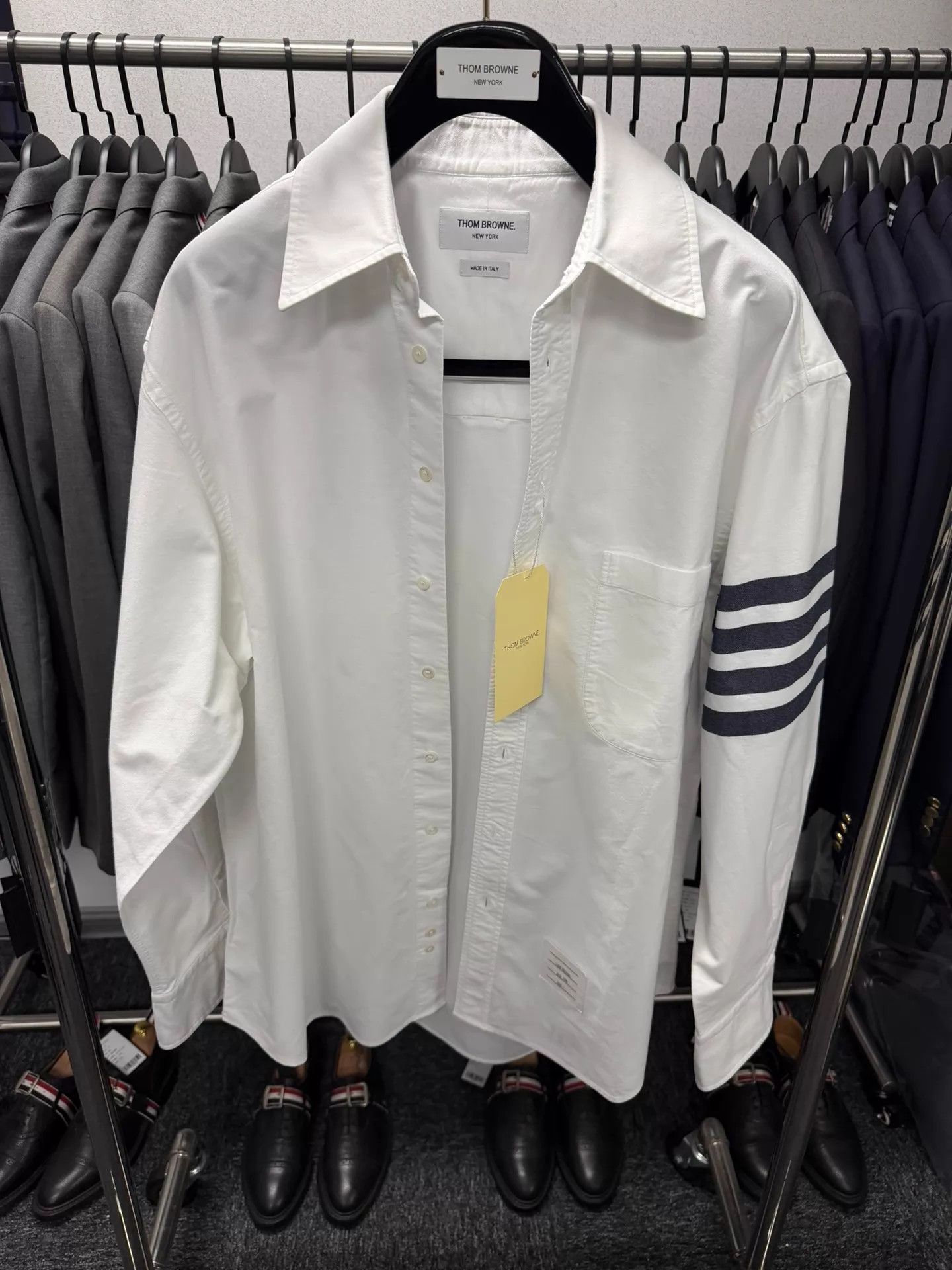 Thom Browne Thom Browne Classic 4-Bar White Oxford Shirt Size 1 Size US S / EU 44-46 / 1 - 1 Thumbnail