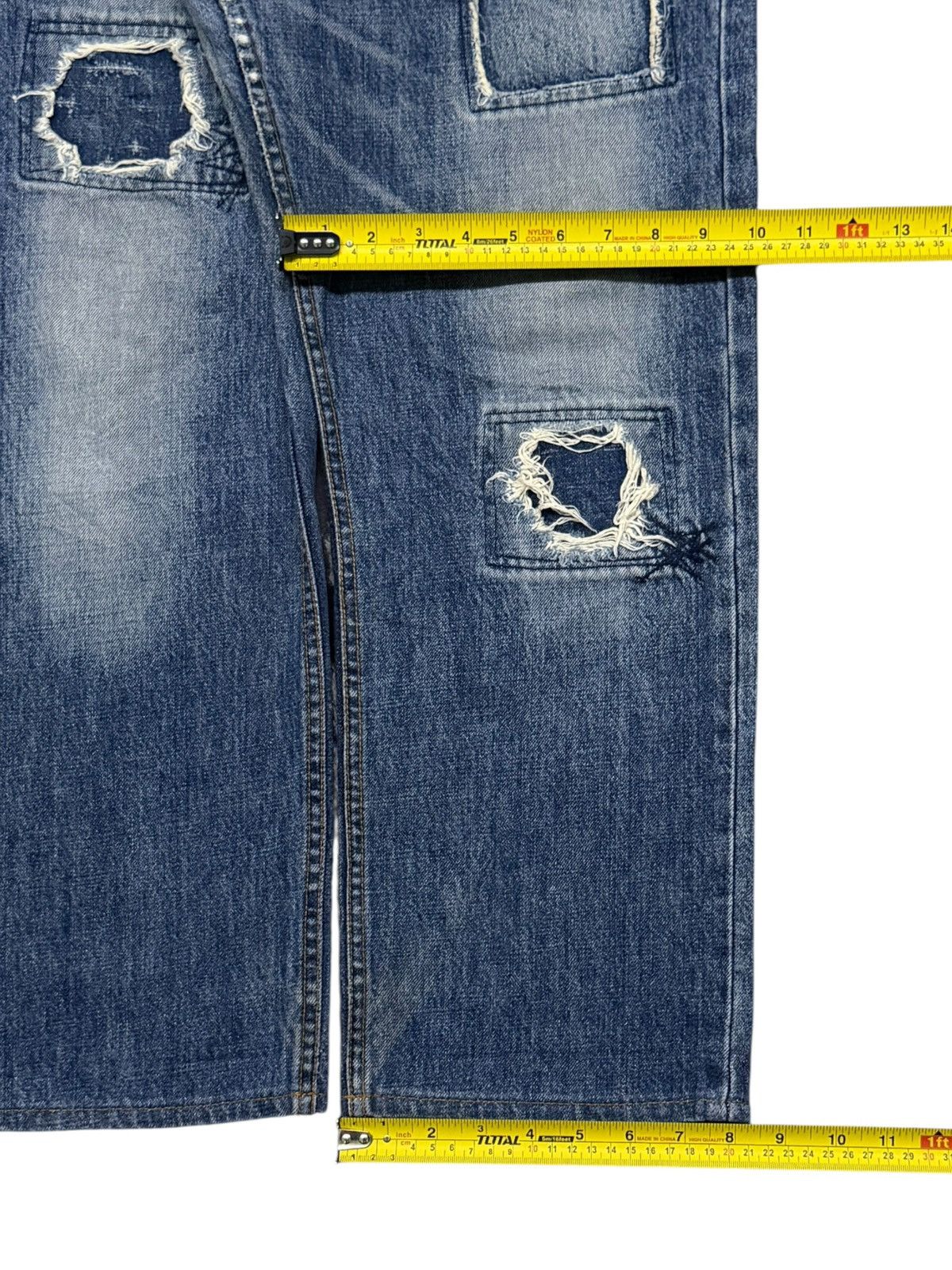 Beams Plus Vintage BEAMS Tokyo Distressed Patchwork Denim Jeans Japan Size US 34 / EU 50 - 18 Thumbnail