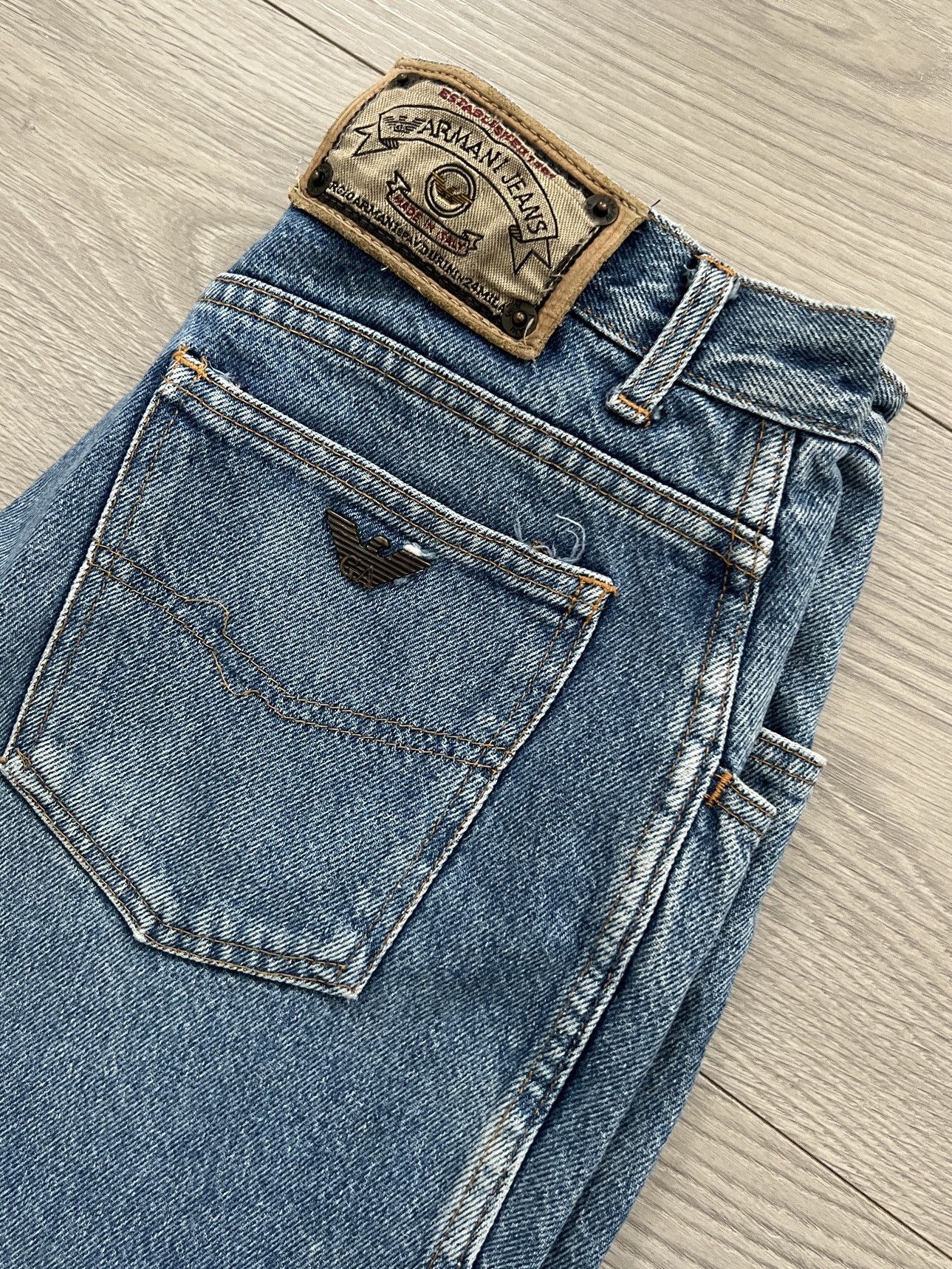 Armani Armani Jeans 1990s Metal Logo Denim Jeans Size US 28 / EU 44 - 7 Thumbnail