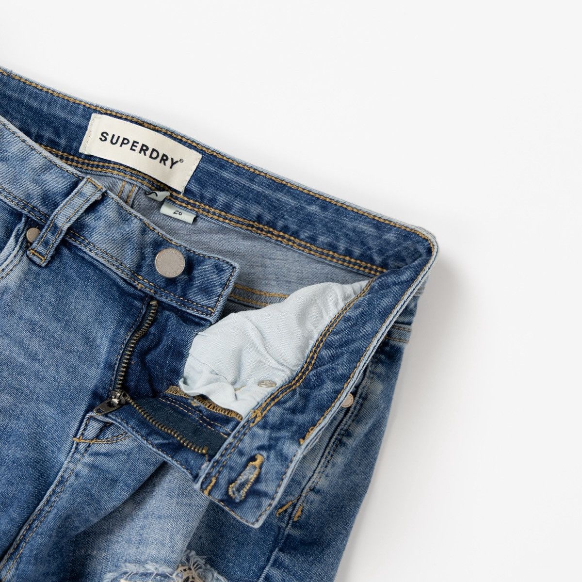 Superdry SuperDry Womens Blue Denim Shorts Lace Trim Hot Summer Size 27" / US 4 / IT 40 - 3 Thumbnail