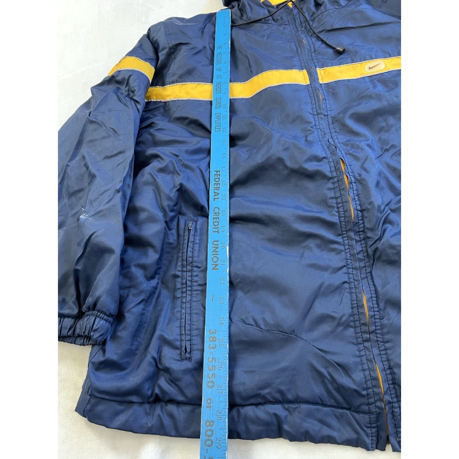 Nike VINTAGE Nike Reversible Jacket Mens L Blue Yellow Fleece Nylon Zip 90s Classic Sports Casual Size US L / EU 52-54 / 3 - 7 Thumbnail