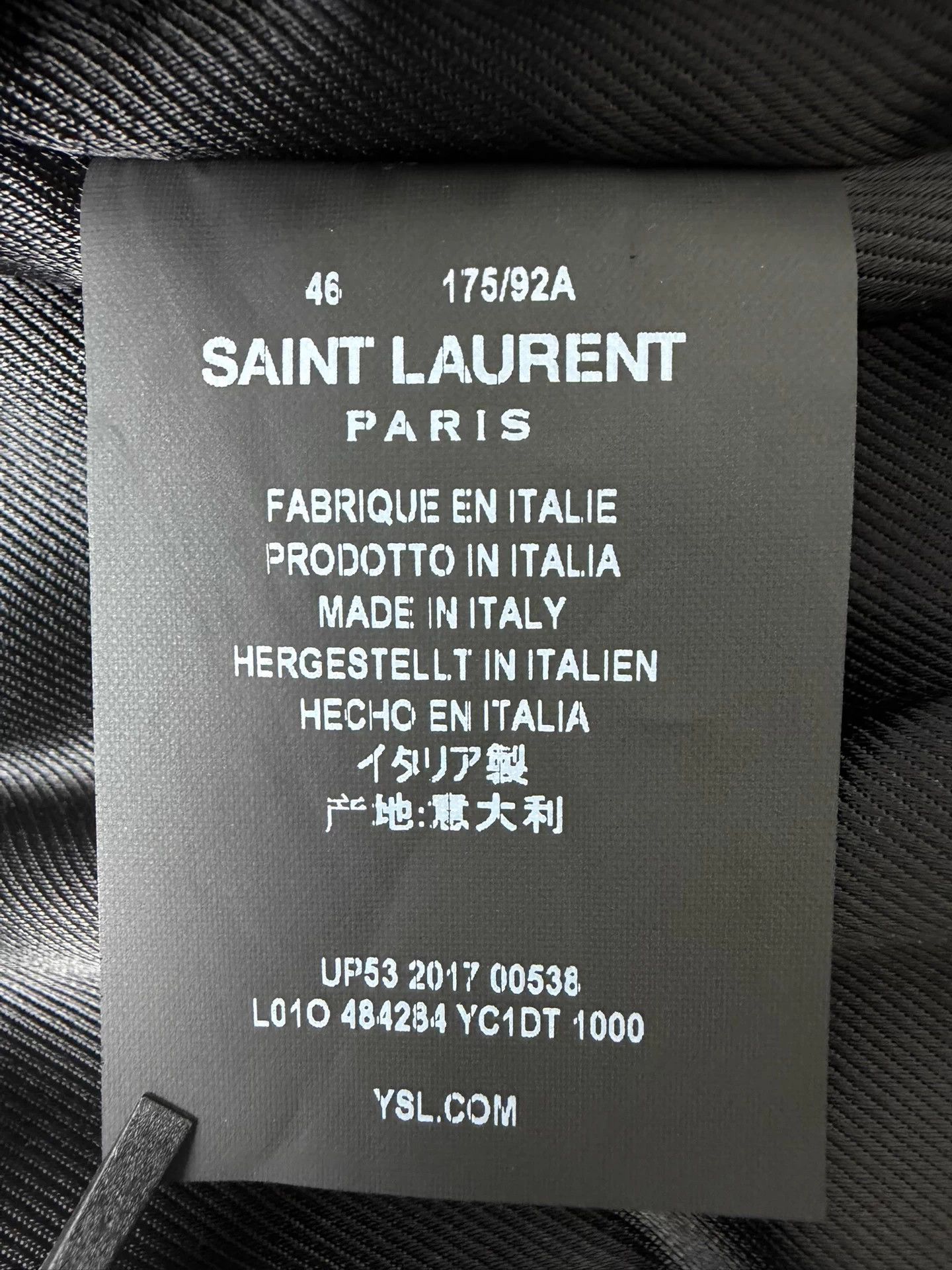 Saint Laurent Paris SLP 17fw 46 cracked oil leather biker jacket new w/ tags Size US S / EU 44-46 / 1 - 5 Thumbnail