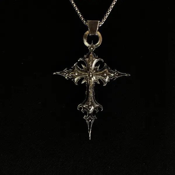 Jewelry Skeleton Cross Skull Necklace Gothic Chain Size ONE SIZE - 7 Thumbnail