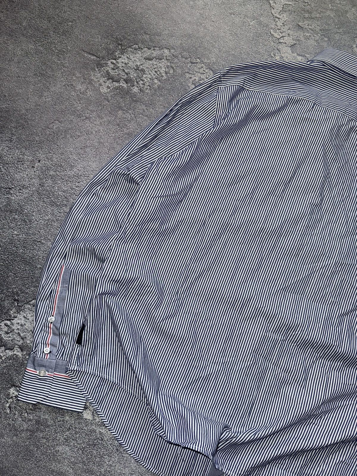 Armani × Vintage Armani Jeans XL striped shirt polo long sleeve button up Size US M / EU 48-50 / 2 - 16 Thumbnail