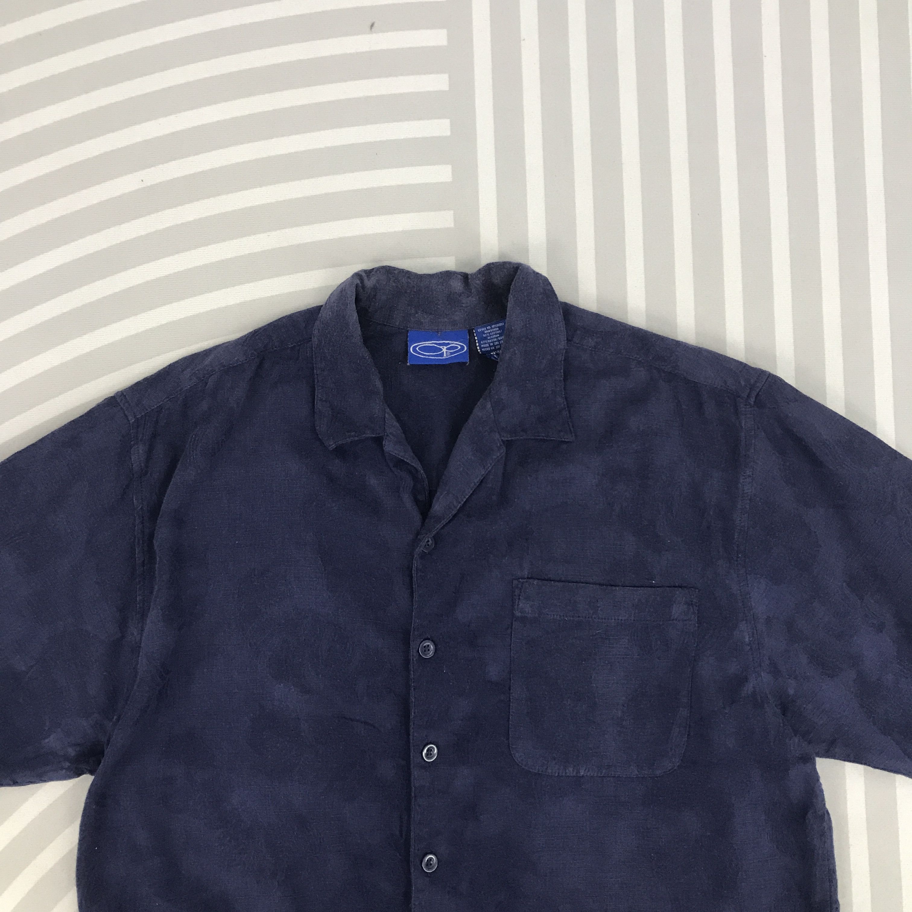 Japanese Brand Vintage OP Hawaii design indigo button up shirts Size US M / EU 48-50 / 2 - 2 Thumbnail