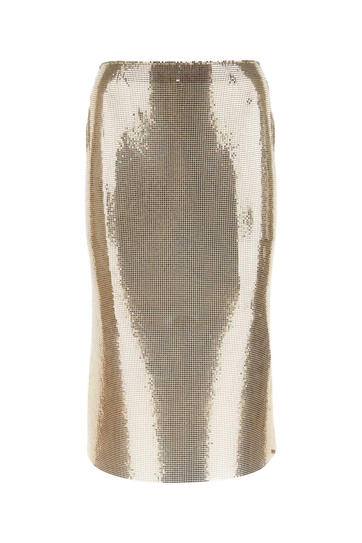 image of Sportmax Golden Chain Metal Cariddi Skirt, Women's (Size 26)