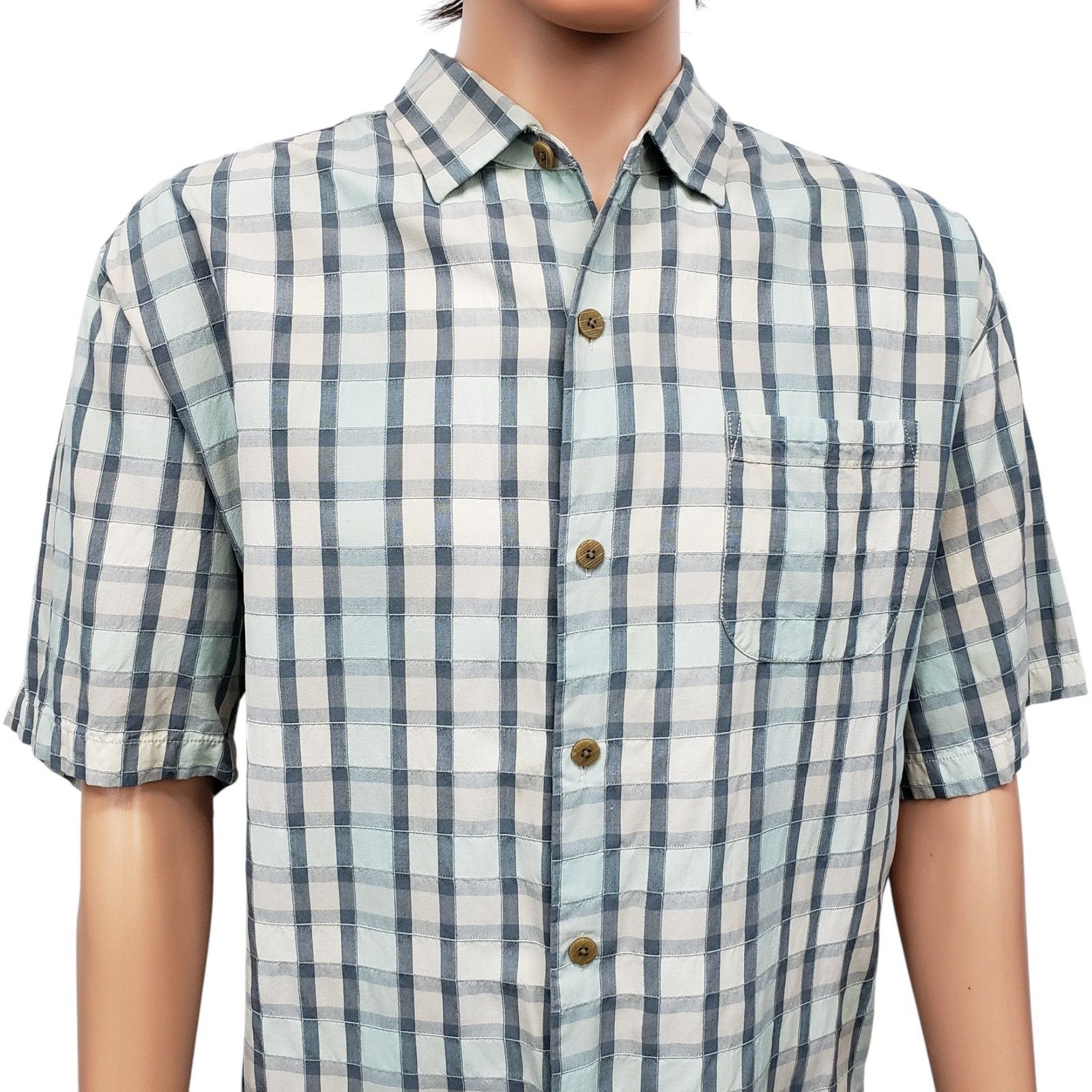 Tommy Bahama Tommy Bahama Silk Camp Shirt XL Beach Plaid Patchwork Madras Size US XL / EU 56 / 4 - 3 Thumbnail