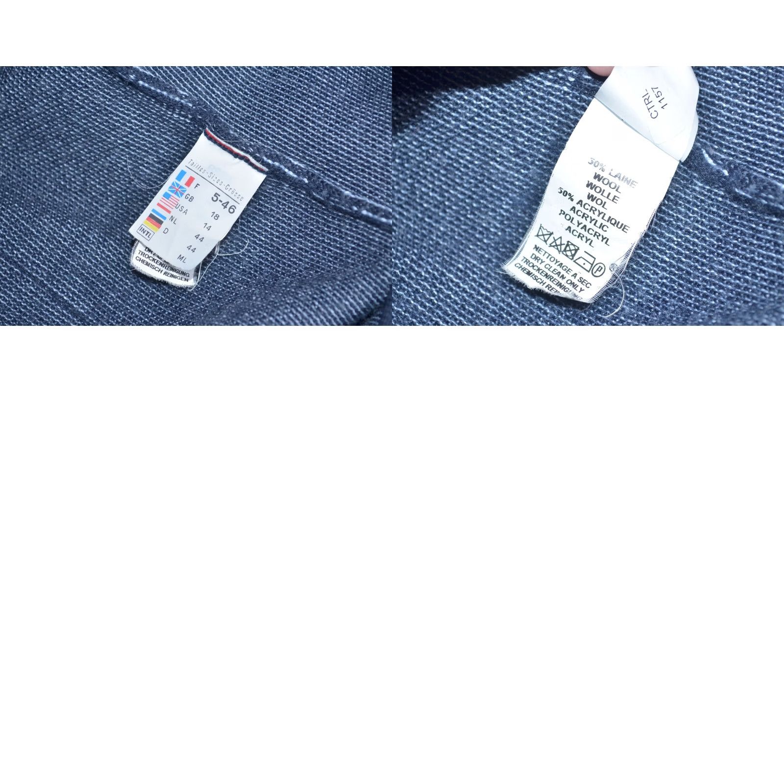 Saint James Saint James Mademoiselle Blue Wool Blend Knit Double Breasted Jacket UK18 D44 Size XXL / US 16-18 / IT 52-54 - 8 Thumbnail