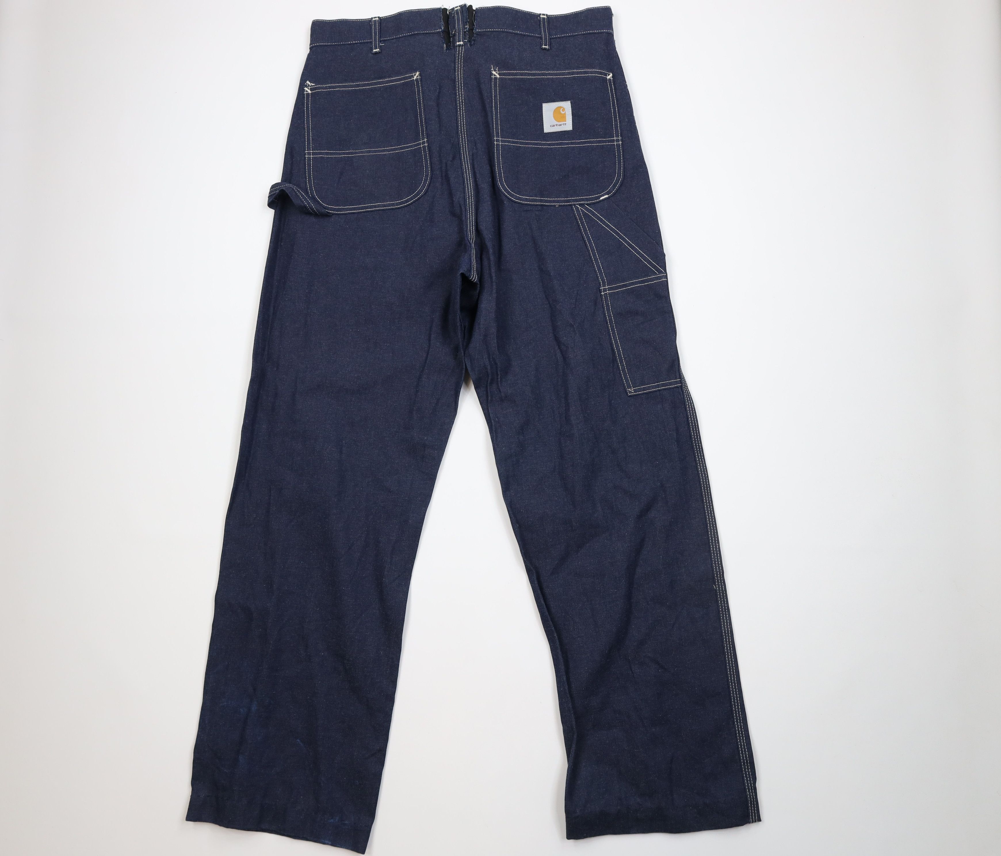 Carhartt Vintage 90s Carhartt Wide Leg Dungaree Denim Jeans Blue USA Size US 36 / EU 52 - 10 Thumbnail