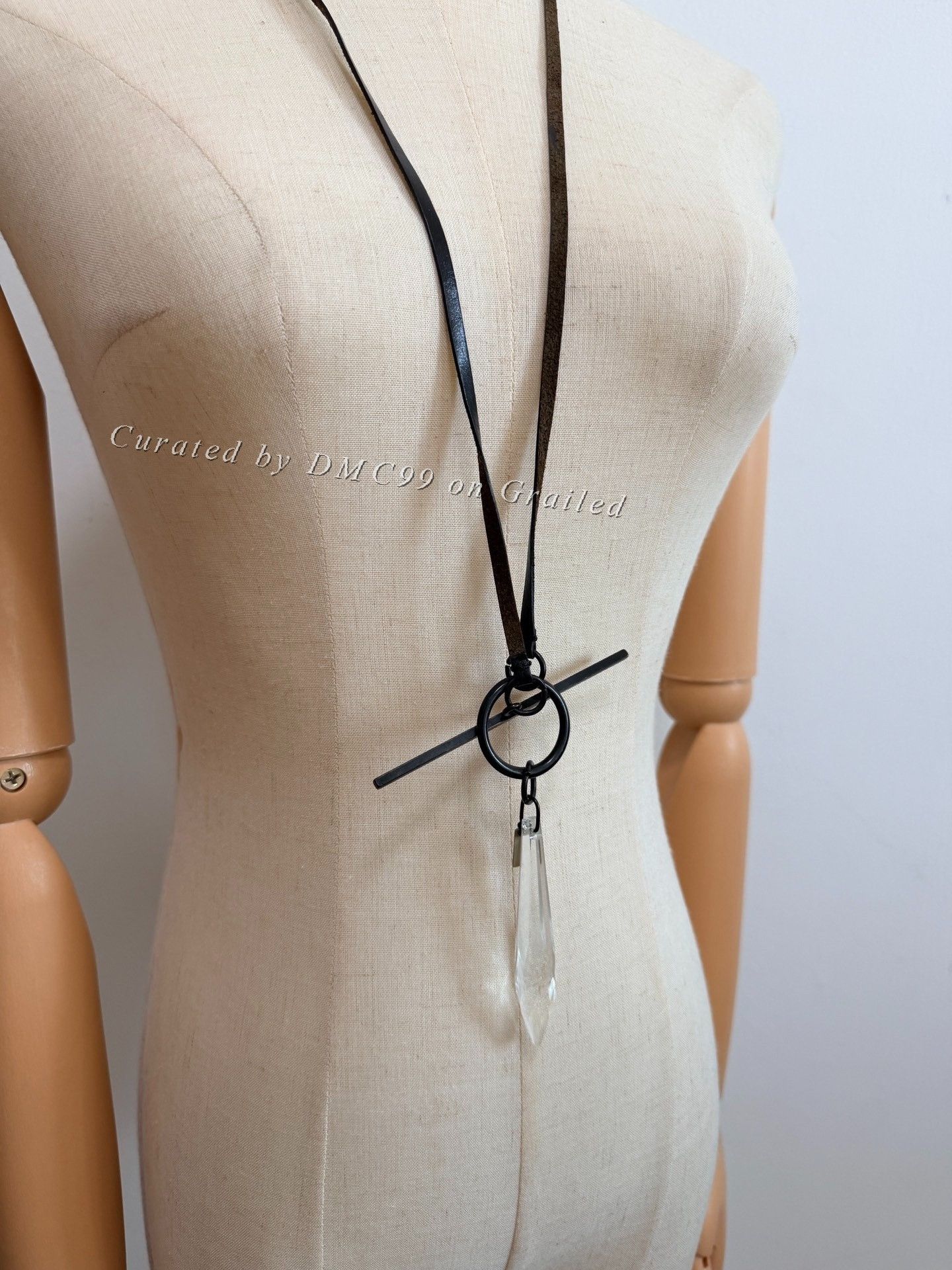 Ann Demeulemeester SS10 leather thorn necklace | Grailed