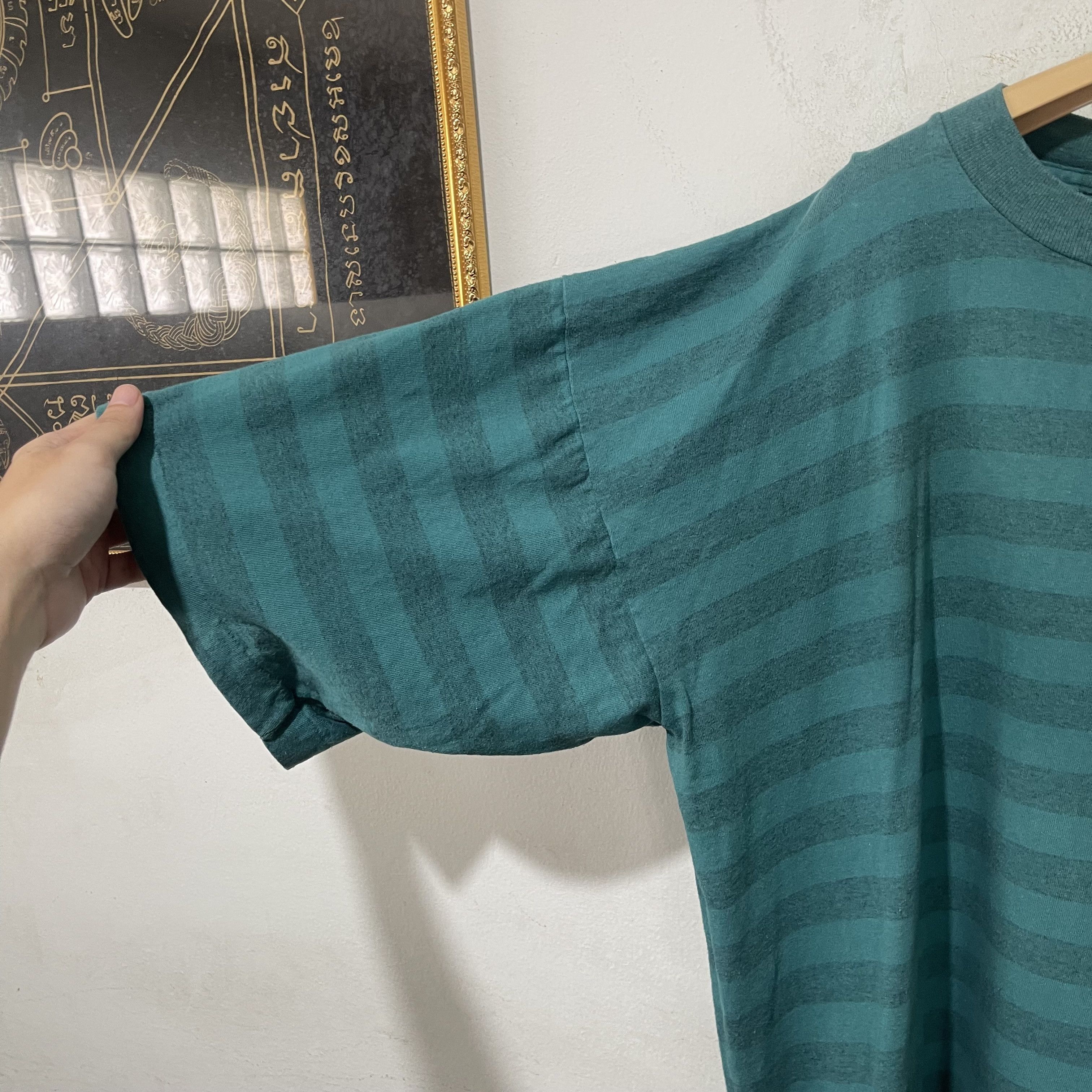 Vintage Vintage 90s Striped T-Shirt Size US XXL / EU 58 / 5 - 4 Thumbnail