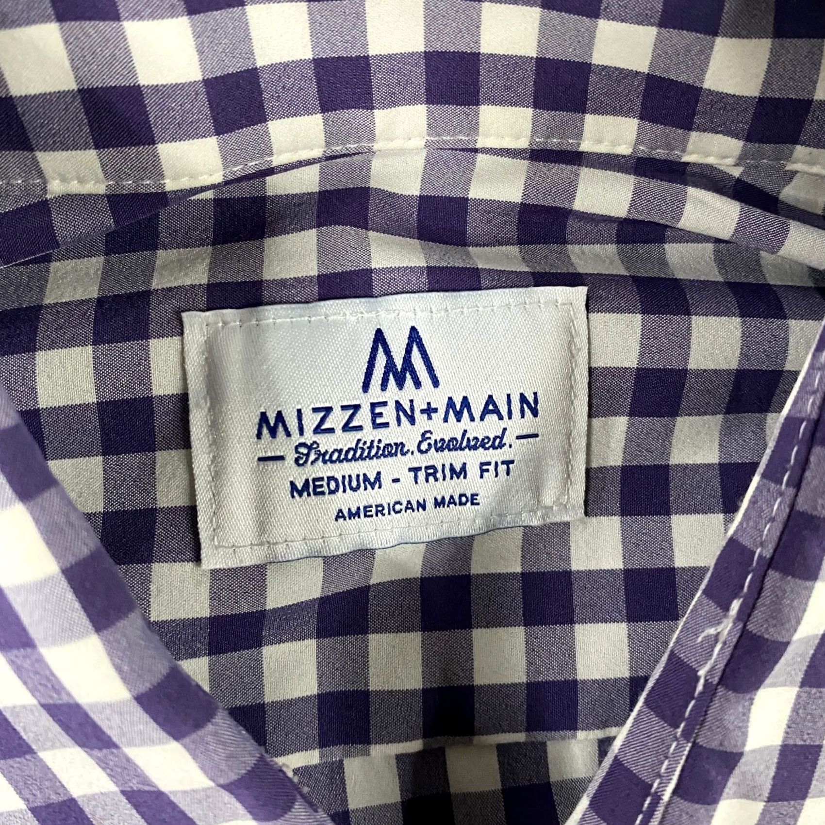 Mizzen+Main Mizzen+Main Shirt Mens M Trim Fit Performance Stretch Button Up Leeward Check Size US M / EU 48-50 / 2 - 3 Thumbnail