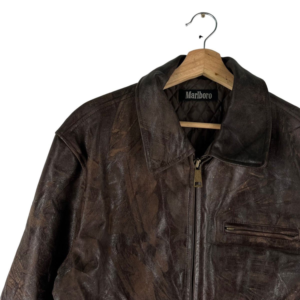 Marlboro 🔥VINTAGE BIKER GENUINE LEATHER JACKET FLY MARLBORO Size US S / EU 44-46 / 1 - 6 Thumbnail