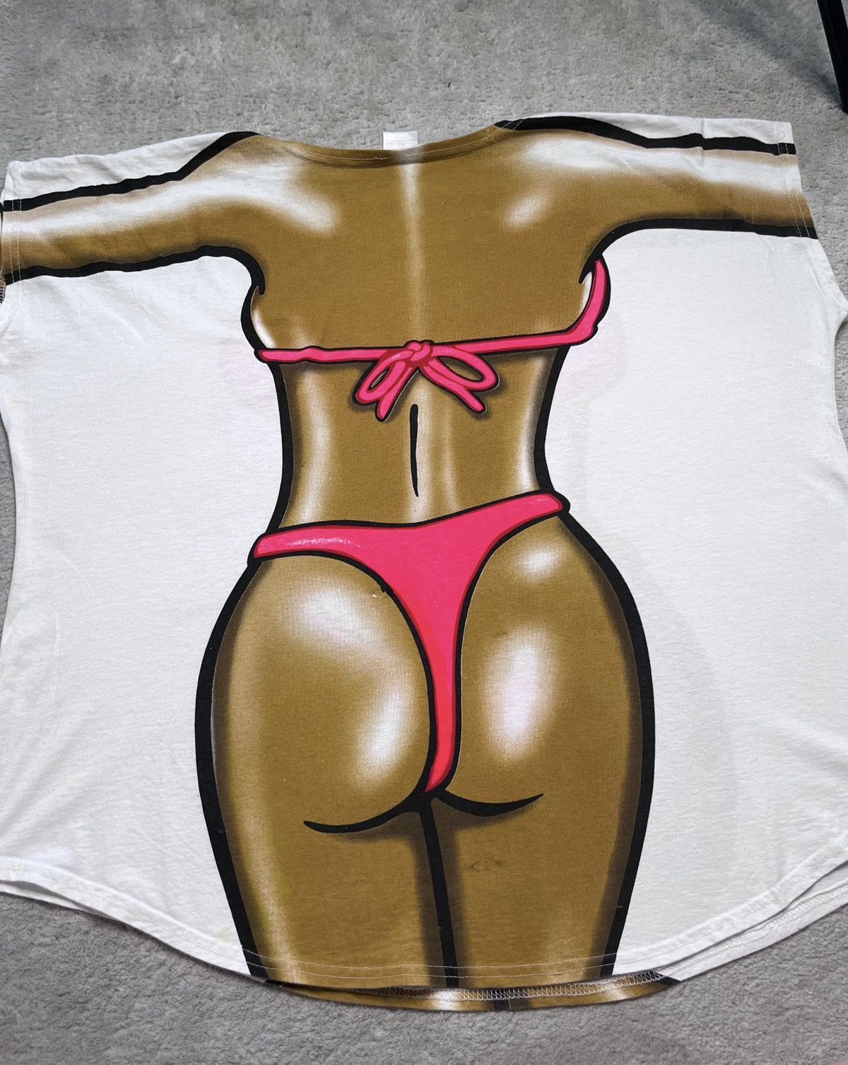 Vintage Vintage White 90s Tee T-shirt Print Funny Bathing Suit Size ONE SIZE - 3 Thumbnail
