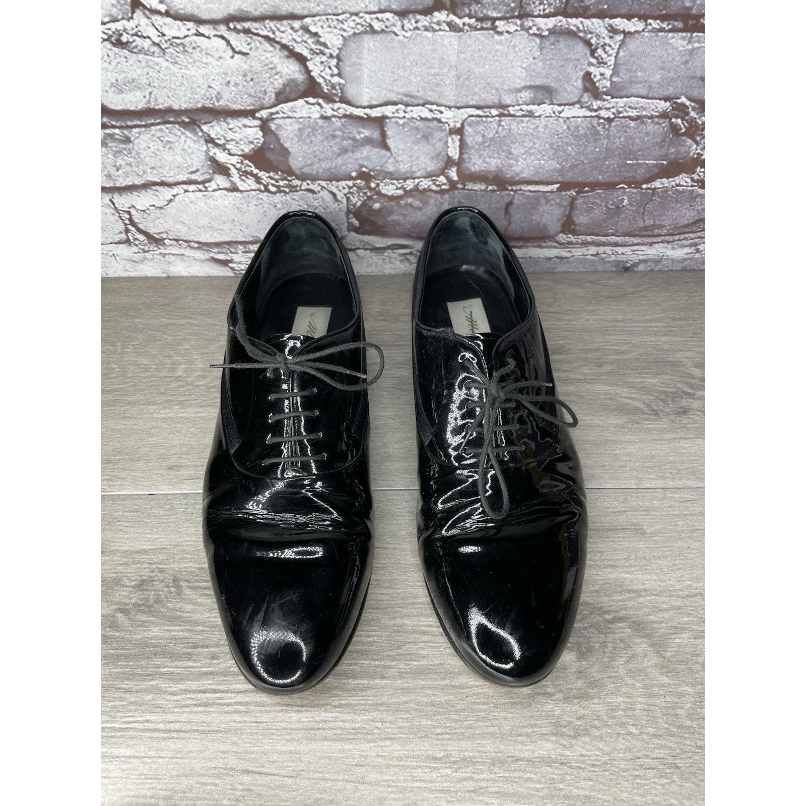 Mezlan Mezlan Broadway Black Patent Leather Tuxedo Oxfords Dress Sh Size US 11 / EU 44 - 13 Thumbnail