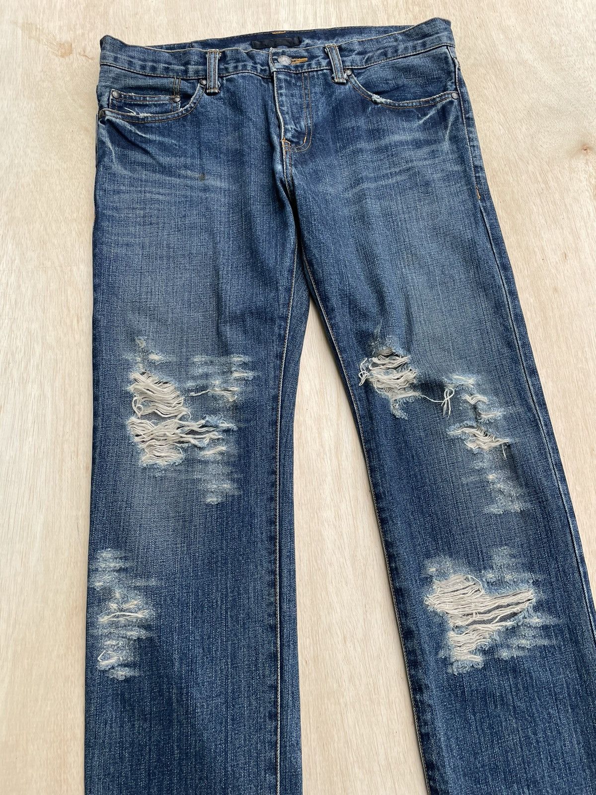 If Six Was Nine × Japanese Brand Japanese Rico Distressed Denim Undercover Style Jeans Size US 33 - 4 Thumbnail