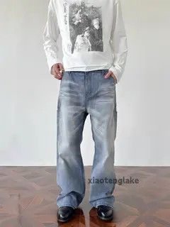 VIBE washed faded double knee carpenter cargo jeans Size US 30 / EU 46 - 7 Thumbnail