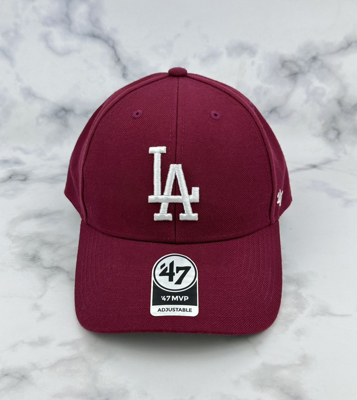 47 Brand '47 Brand Los Angeles Dodgers Hat MLB MVP Cap Maroon OSFA Size ONE SIZE - 2 Thumbnail