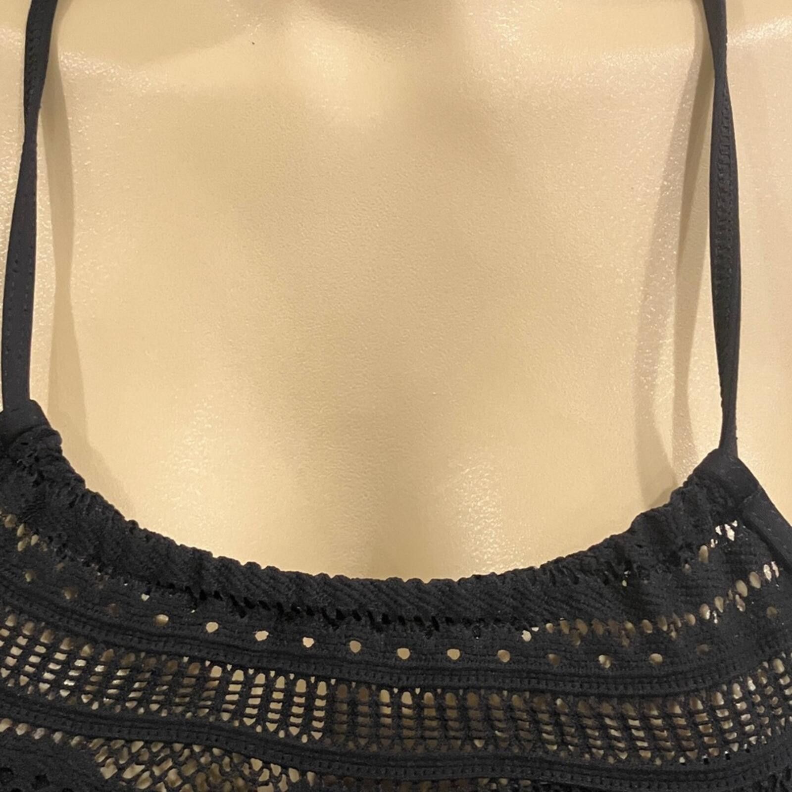 Kenneth Cole NWOT Kenneth Cole Reaction Black Crochet Swimsuit Size ONE SIZE - 11 Thumbnail