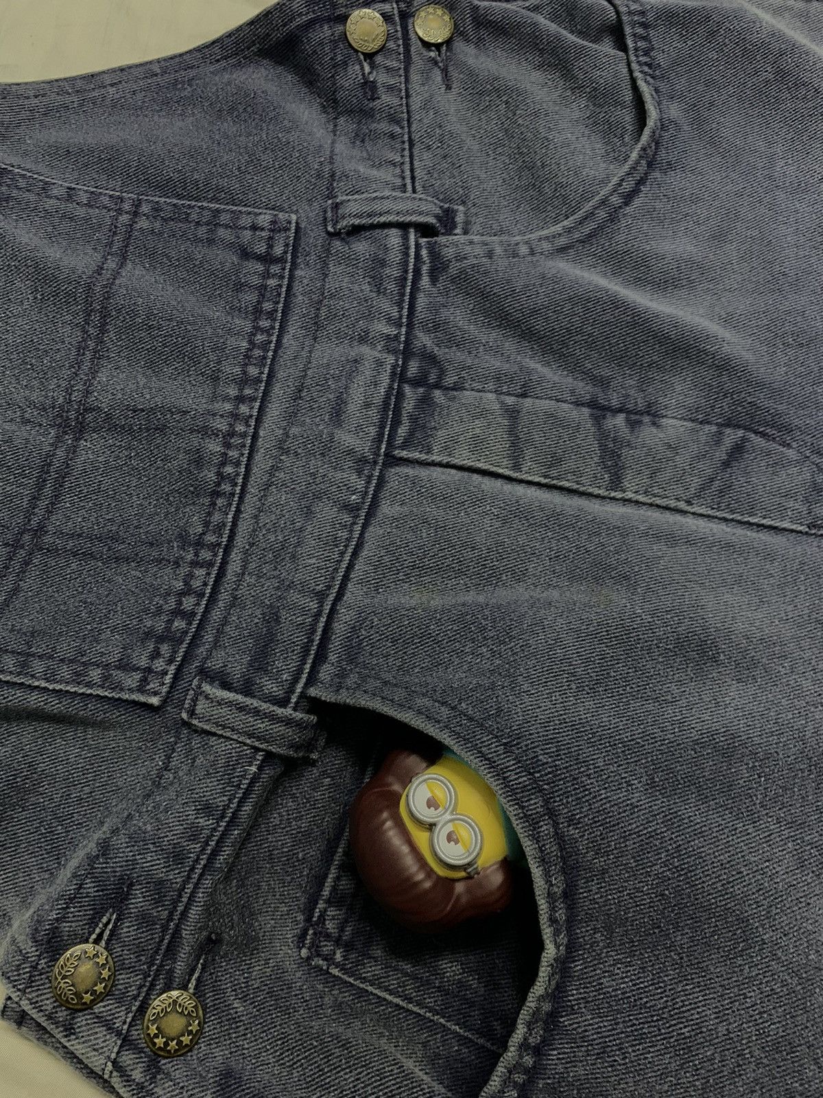 Warehouse Vintage Japanese Brand Limited Edition Faded Denim Overalls Size 31" - 7 Thumbnail