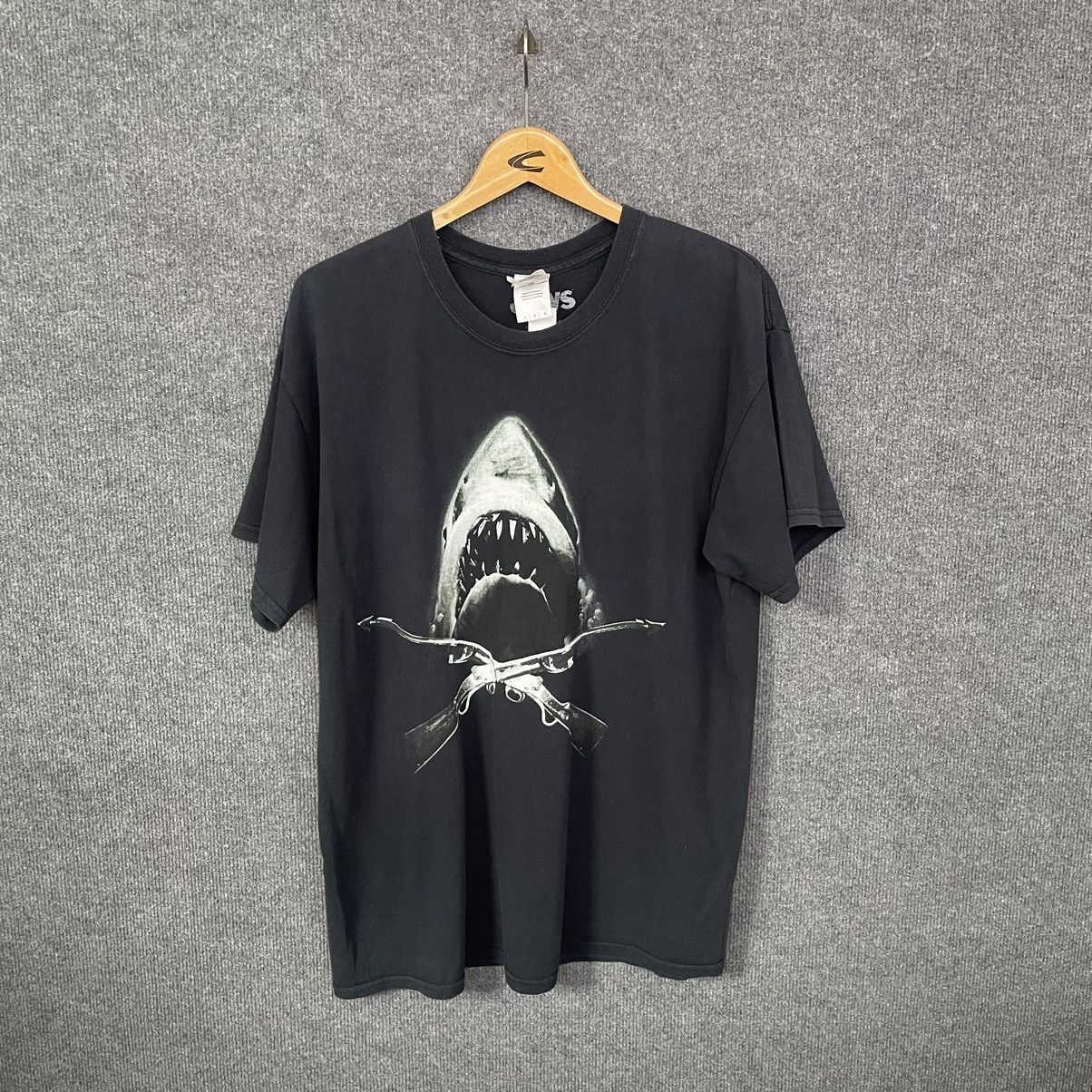 image of Y2K Jaws Movie X Rock Rebels T Shirt in Black, Men's (Size Large)