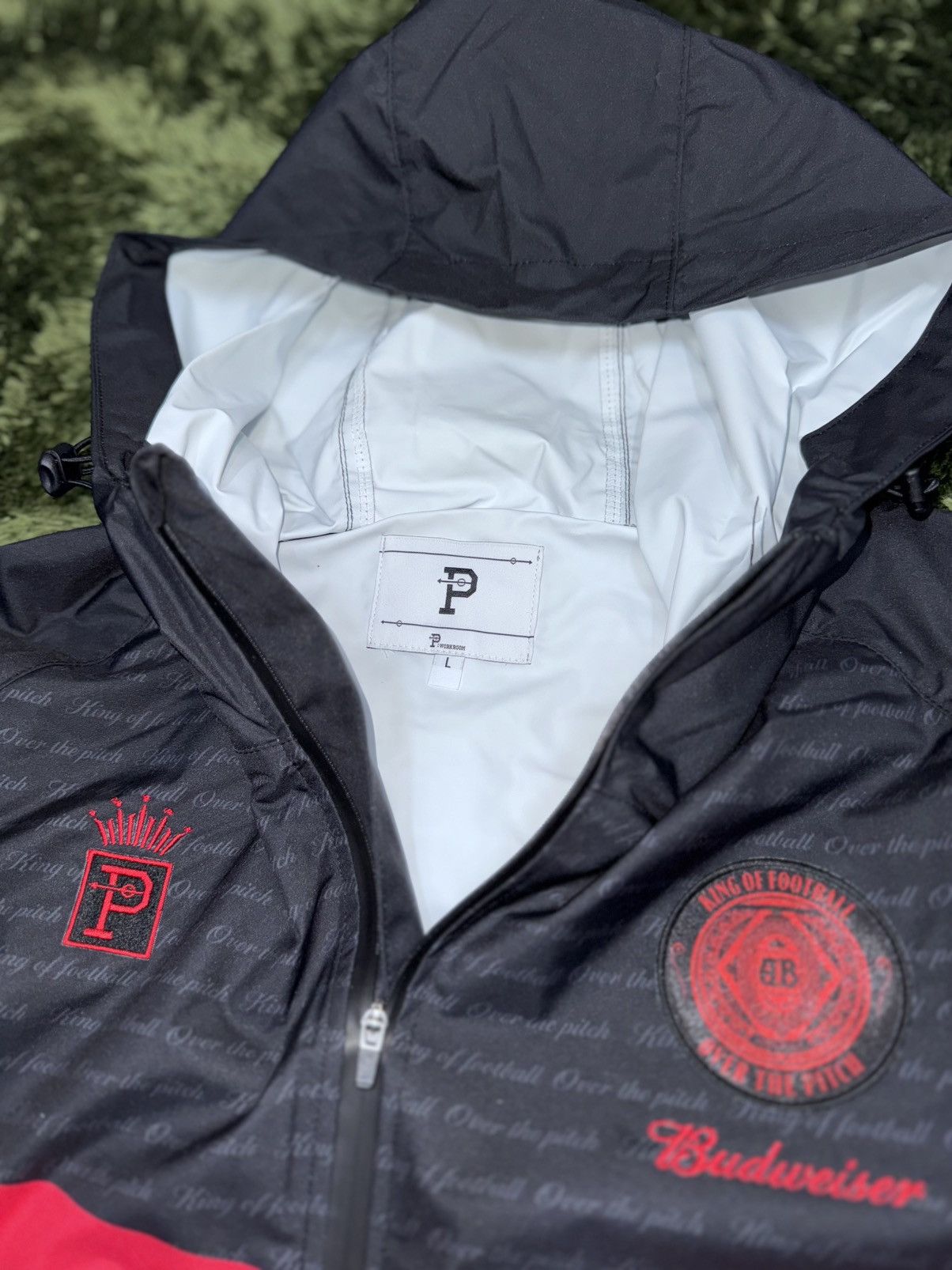 Budweiser × Japanese Brand [L] budweiser x overthepitch collaboration rain jacket black Size US L / EU 52-54 / 3 - 3 Thumbnail