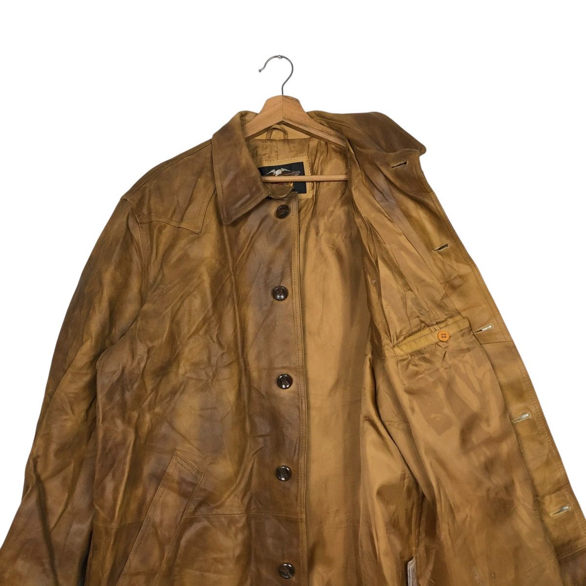 Harley Davidson 🔥VINTAGE GENUINE LEATHER LONG JACKET HARLEY DAVIDSON BIKER Size US M / EU 48-50 / 2 - 14 Thumbnail