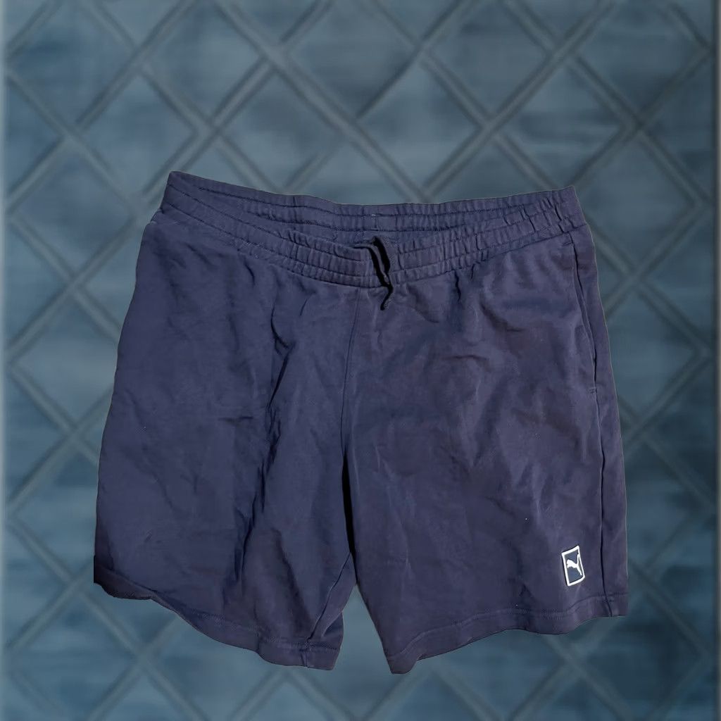 Puma Puma Shorts Men’s 2XL Athletic Elastic Waist Drawstring Navy Blue Adult Regular Athletic Shorts Mens Blue 2XL Drawstring Size US 39 - 1 Thumbnail