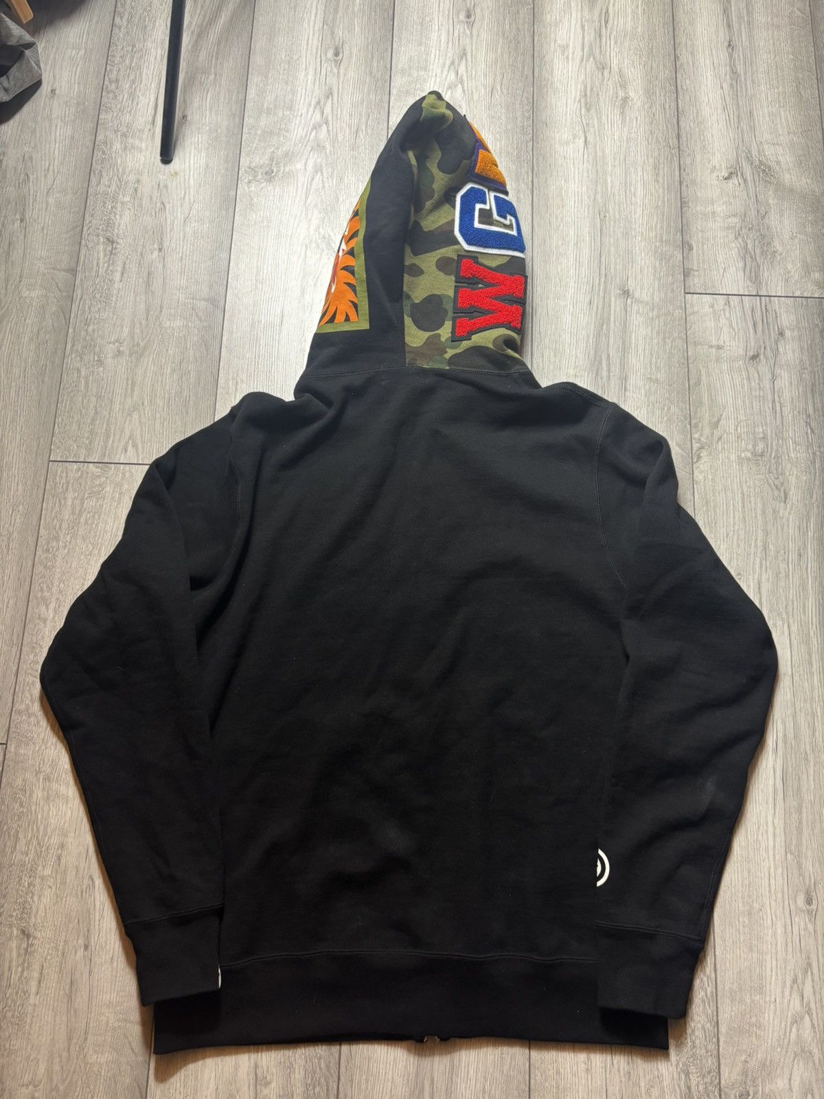 Bape Bape black half camo shark full zip hoodie Size US XL / EU 56 / 4 - 3 Thumbnail