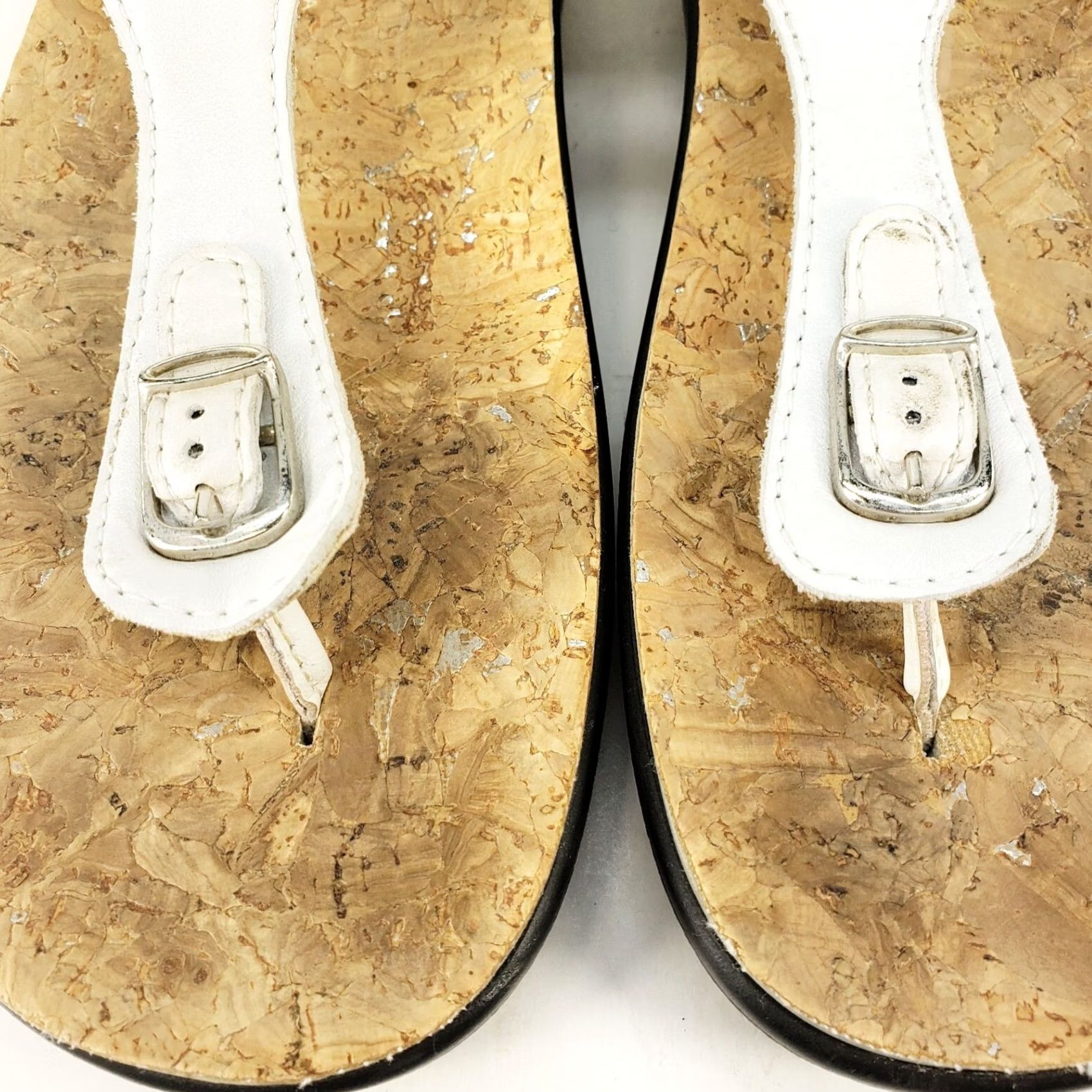 SAS VINTAGE SAS Tripad Sandal Womens 6M White Leather Ankle Strap Toe Post Casual Footwear Size US 6 / IT 36 - 4 Thumbnail