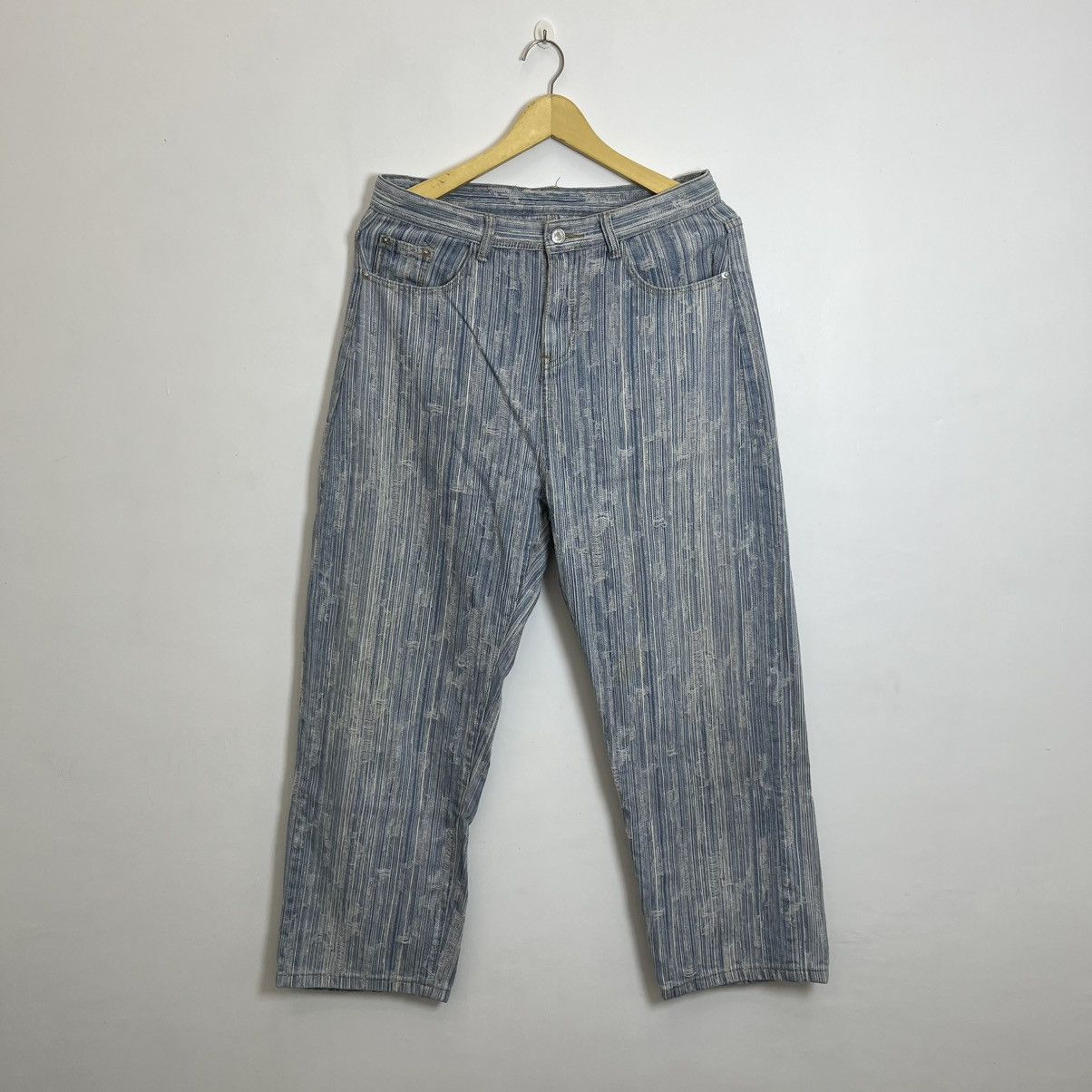 Japanese Brand Vintage Crazy Distressed Jeans Baggy Japanesse Y2K Size US 31 - 1 Thumbnail